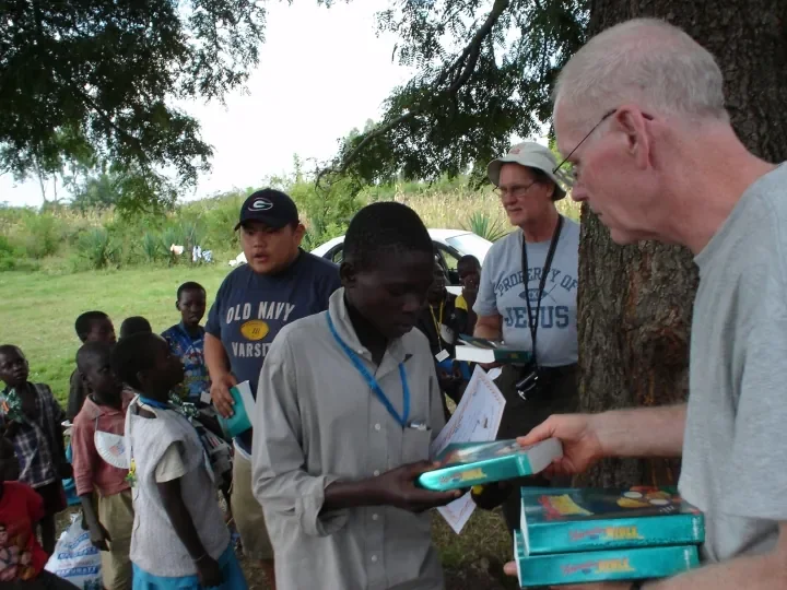Bibles distributed during a Life For Children Ministry mission trip in Kenya