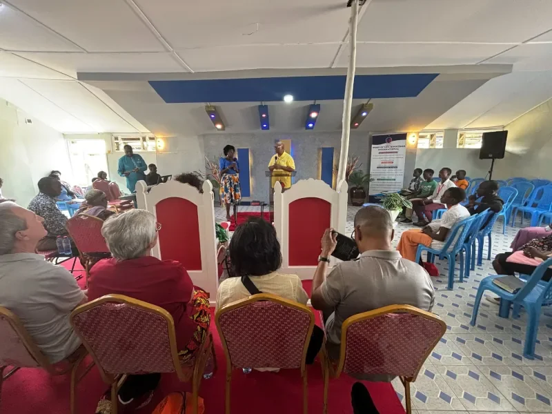 Sunday worship service held by Life For Children Ministry mission team in Kenya