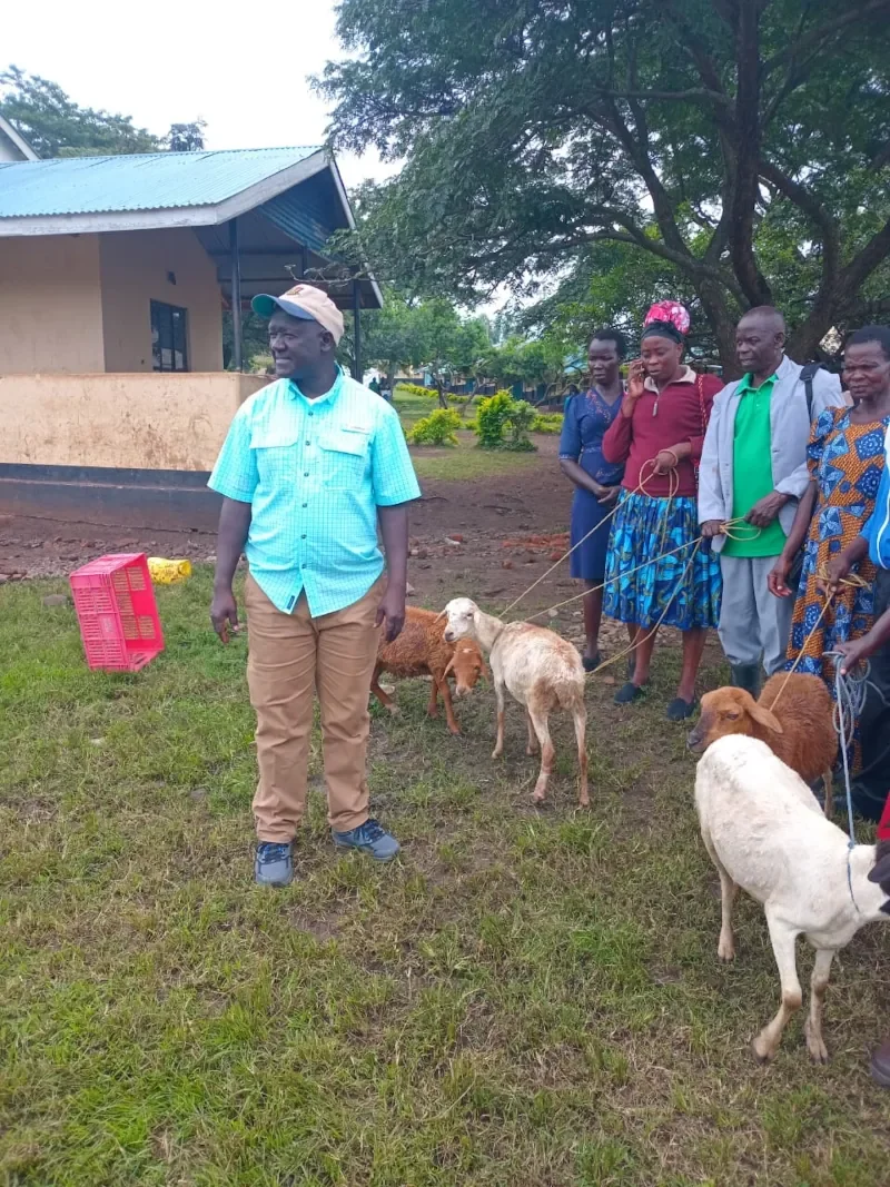 Michael overseeing Life For Children Ministry Goat and Sheep distribution in western Kenya