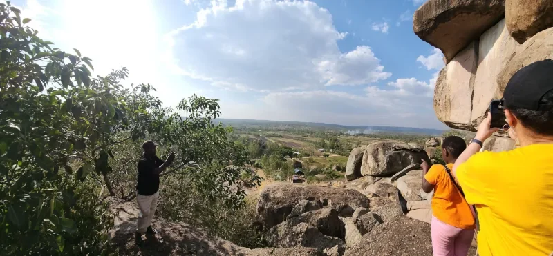 Life For Children Ministry mission team visiting the Kit Mikayi rock formation in Kenya
