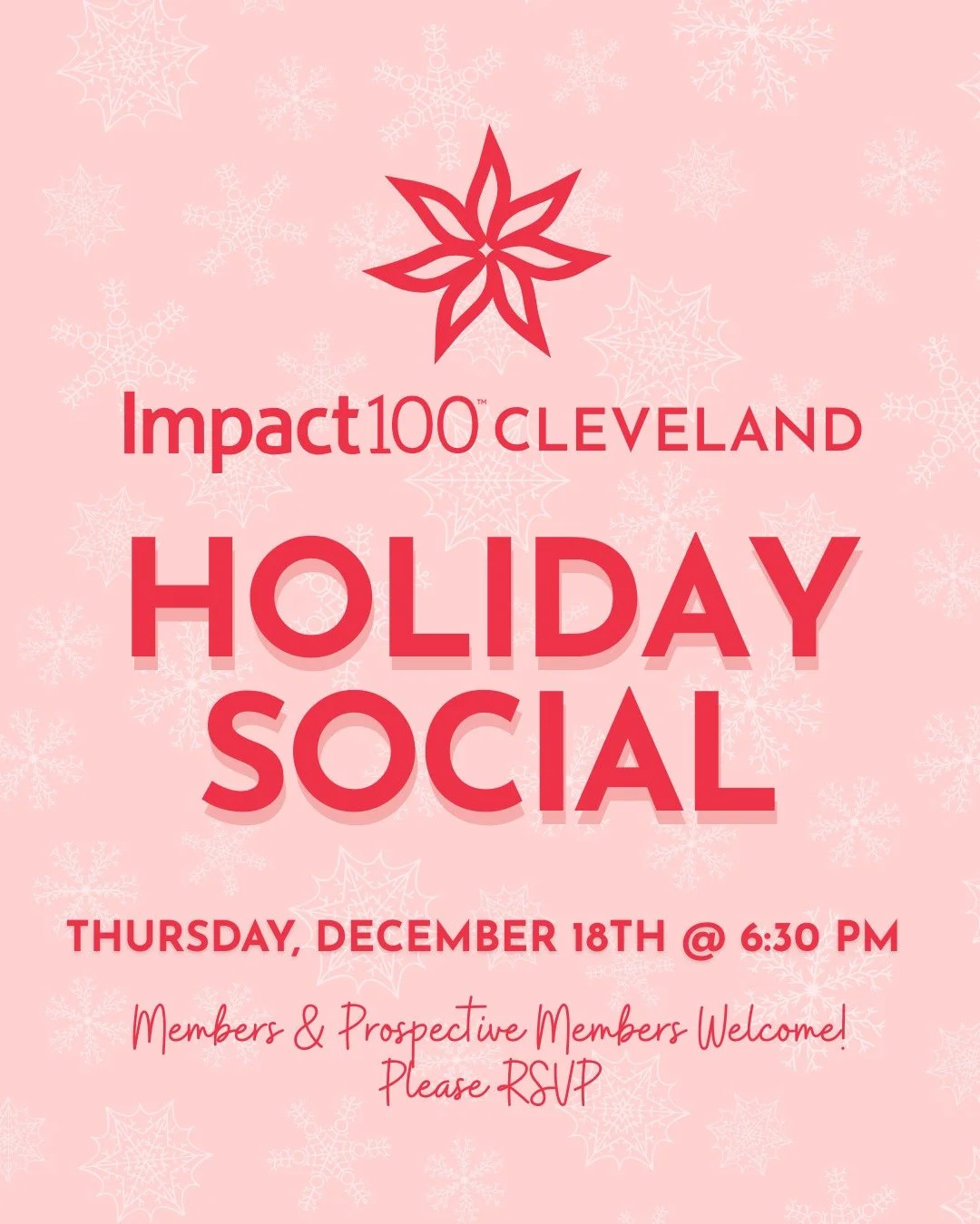 Celebrate the Season with Impact100 Cleveland! ✨

The holidays are the perfect time to come together to reconnect, reflect, and celebrate the power of collective giving.

Join us for our Impact100 Cleveland Holiday Social on December 18th at West Par