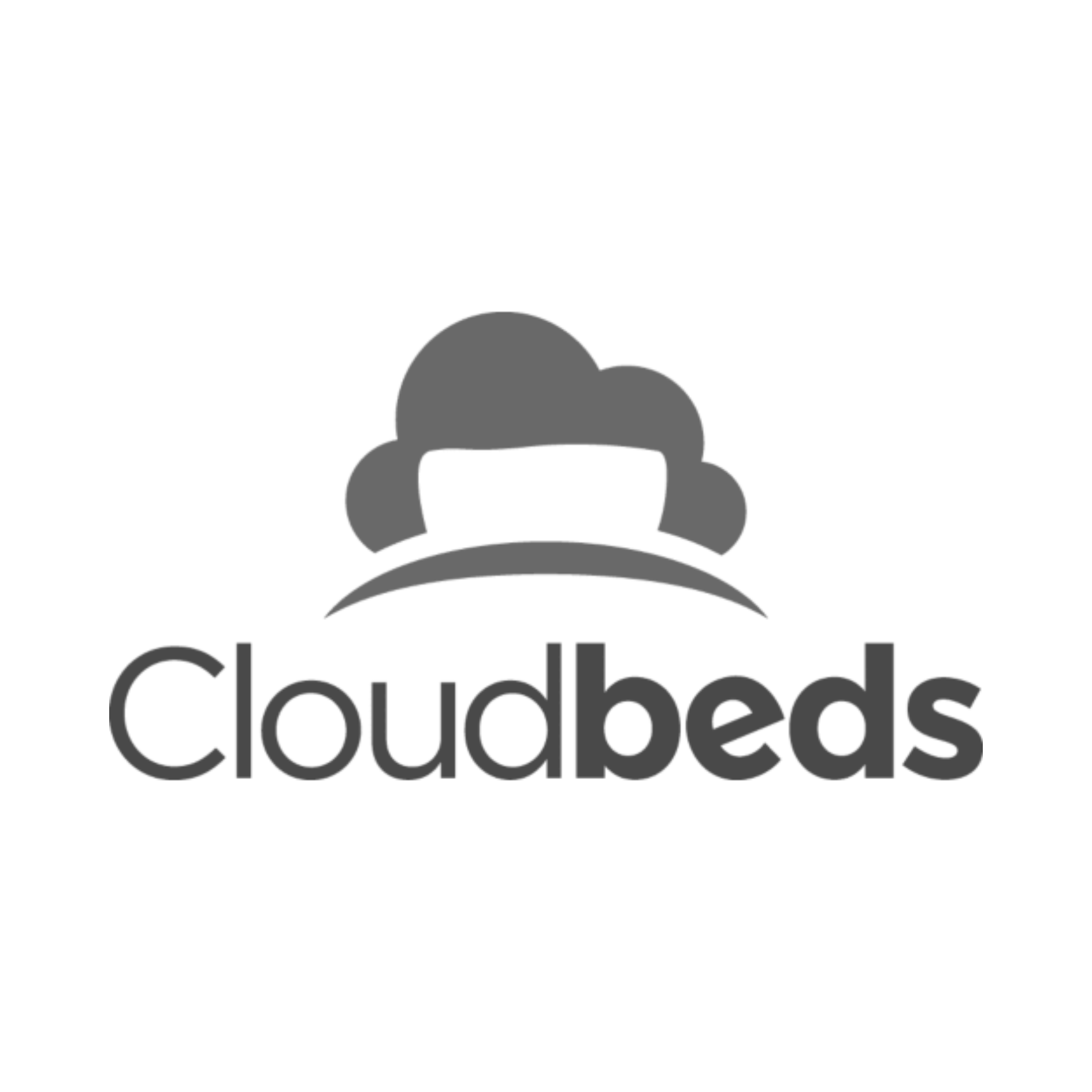 Cloudbeds logo with a cloud and bed icon above the text.