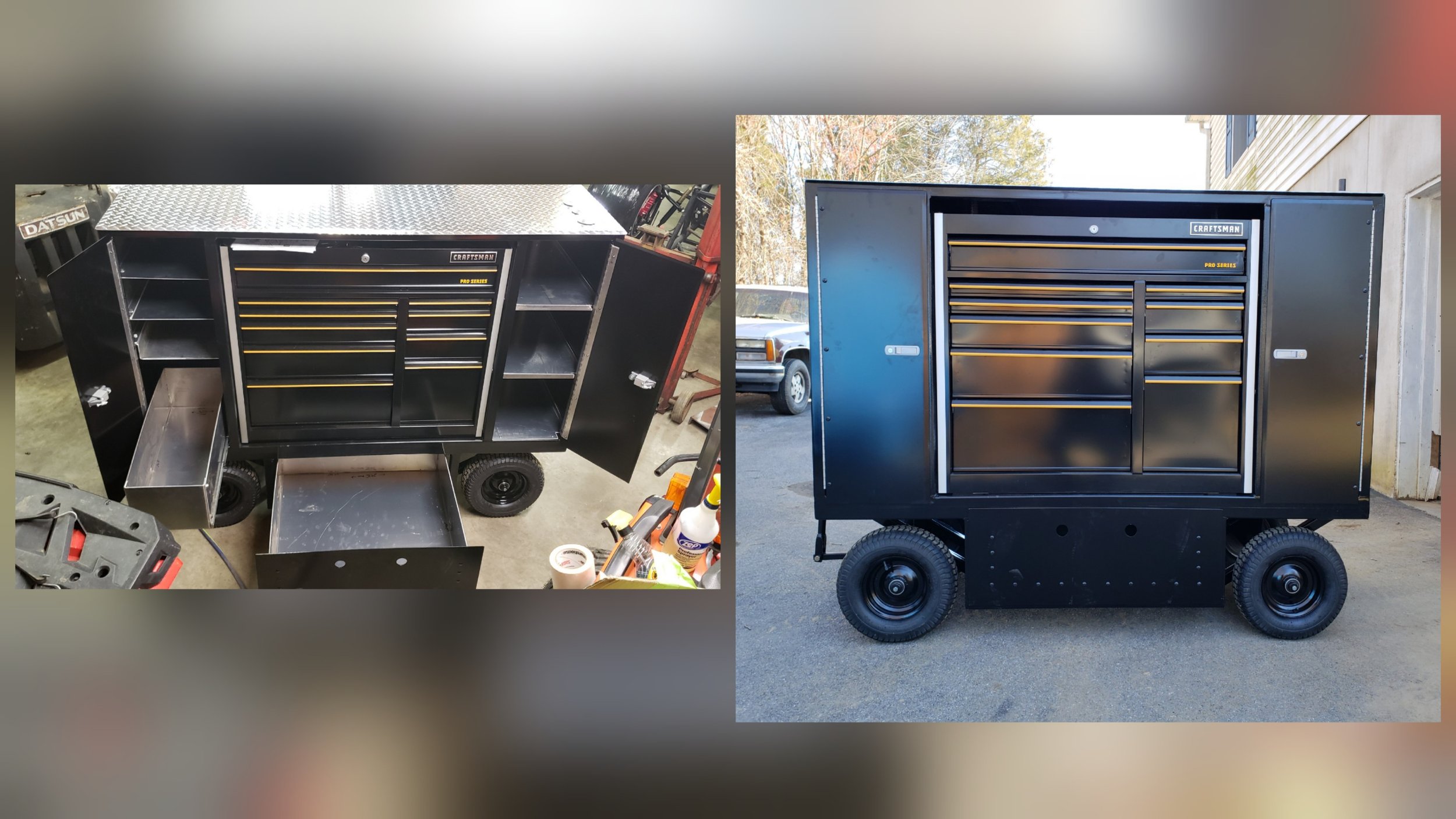 Custom cart for toolbox