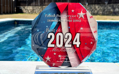 Best of 2024' award from McKinney, related to Patriot Pool Service.