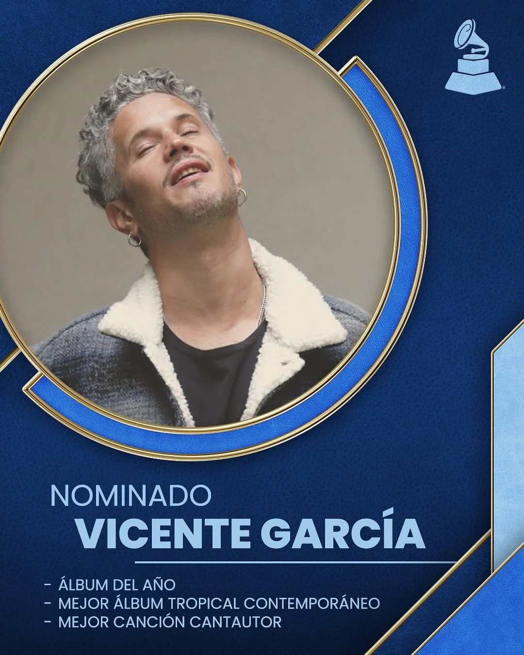 El cantautor dominicano, Vicente Garc&iacute;a, celebra su triple nominaci&oacute;n a la 26.a Entrega Anual de los Latin GRAMMYs&reg; 

🎵 &Aacute;lbum del A&ntilde;o
🎵 Mejor &Aacute;lbum Tropical Contempor&aacute;neo
🎵 Mejor Canci&oacute;n de Cant