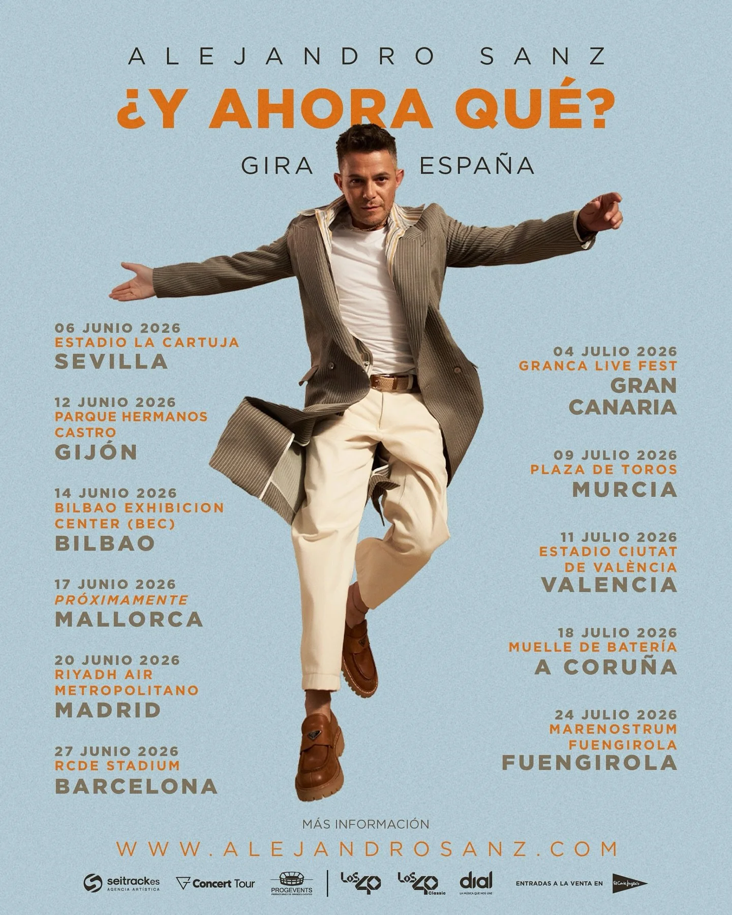 Tras arrasar con SOLD OUTS en M&eacute;xico y Latinoam&eacute;rica, @alejandrosanz anuncia su esperada gira &iquest;Y Ahora Qu&eacute;? en Espa&ntilde;a 🎶🇪🇸

El multipremiado artista llevar&aacute; su nuevo show a los recintos m&aacute;s grandes d