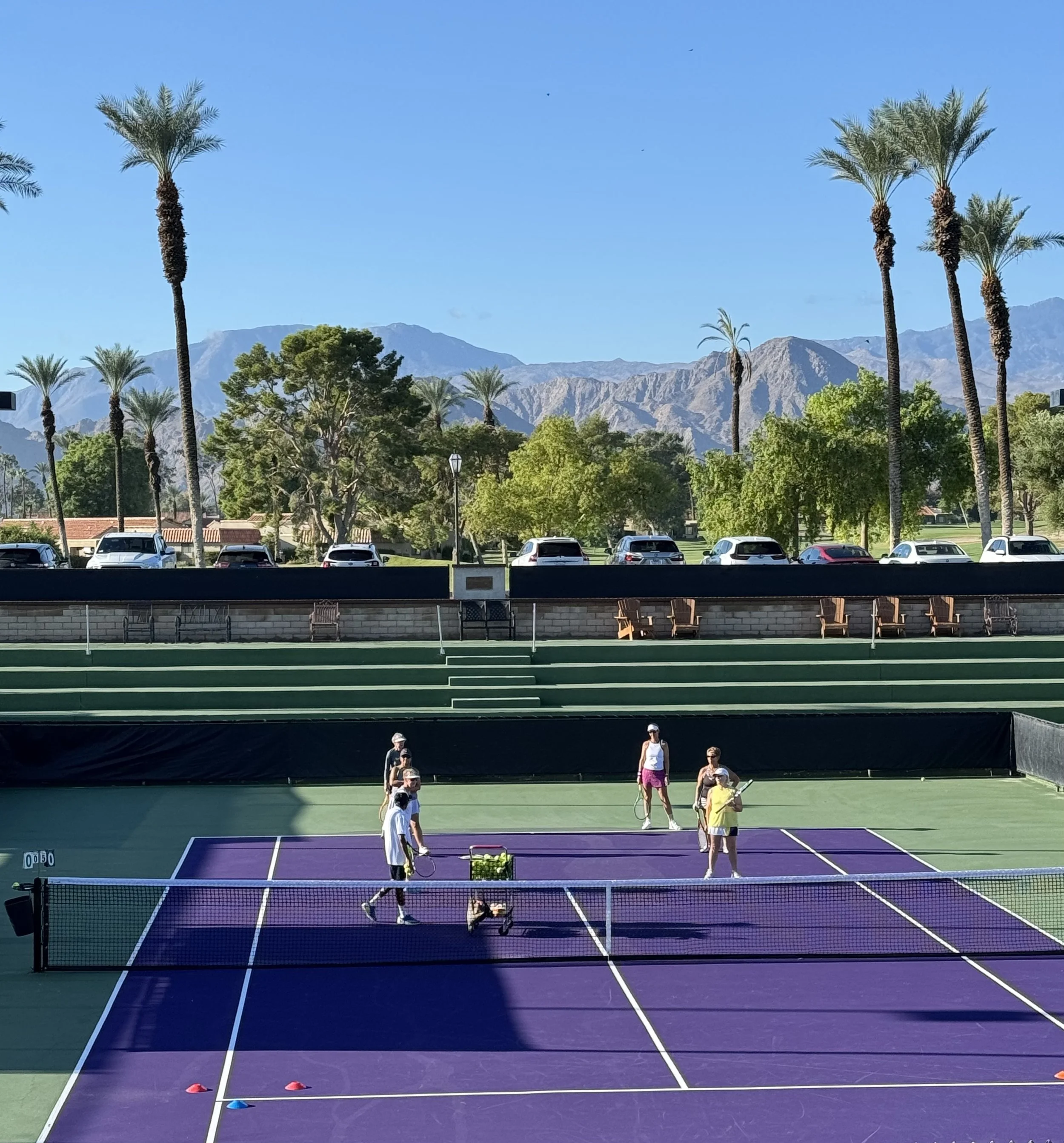 PDR Tennis ladies having a clinic with Gordon ZawTun. 