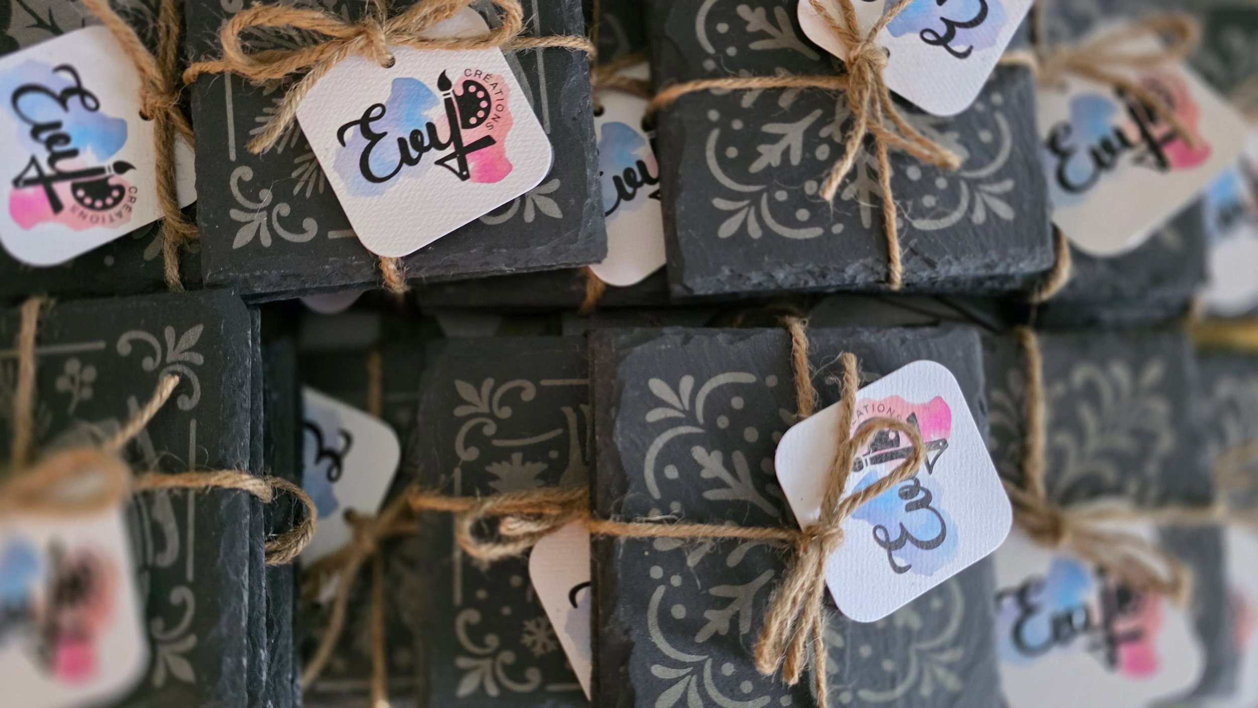 Sous-verres gravés - pierre