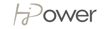 Logo with stylized text reading 'hjPower' in gray and black.