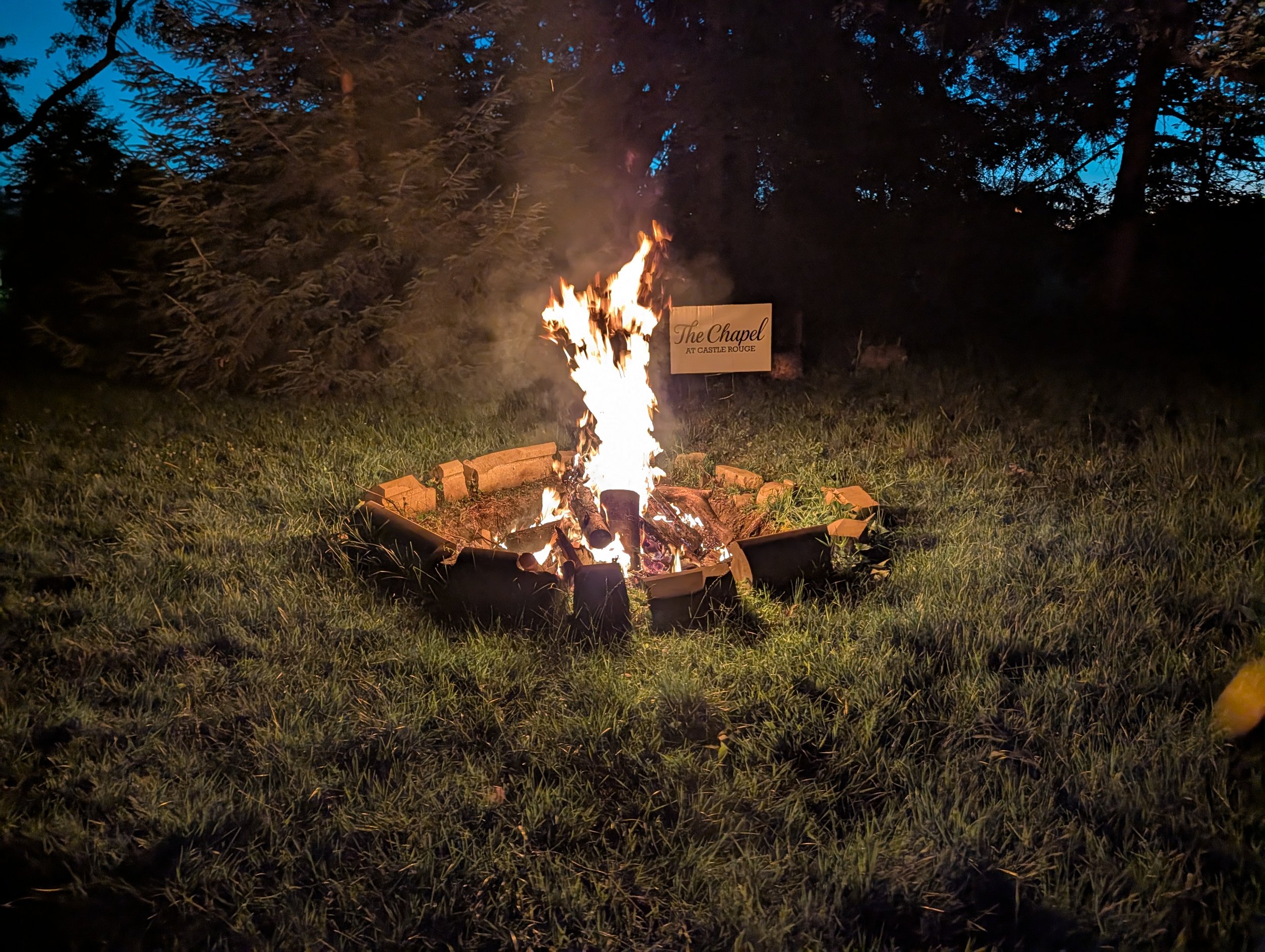 Bonfire in the courtyard