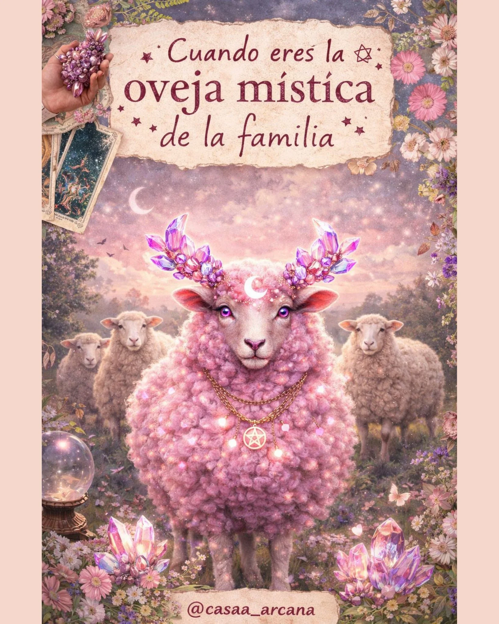 🌙✨ Cuando eres la oveja m&iacute;stica de la familia ✨🌙

La que siente diferente.
La que ve m&aacute;s all&aacute;.
La que no encaja&hellip; porque vino a despertar.

Mientras otros siguen el camino marcado, t&uacute; escuchas tu intuici&oacute;n, 