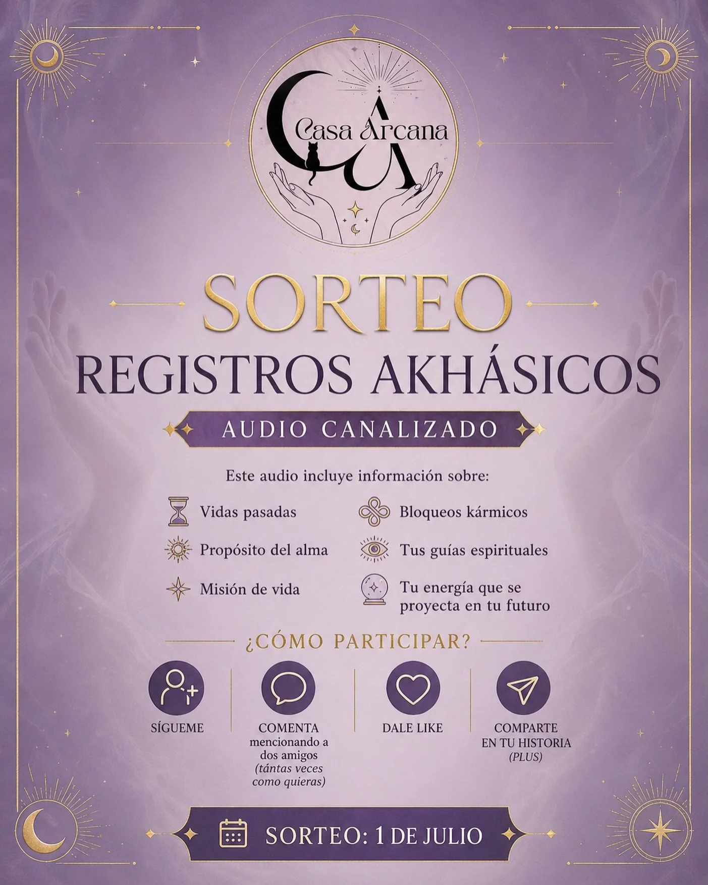✨ SORTEO REGISTROS AKH&Aacute;SICOS ✨

&iquest;Sientes que hay algo m&aacute;s que a&uacute;n no logras comprender de tu vida?
Este es tu momento para recibir un audio canalizado &uacute;nico, donde descubrir&aacute;s mensajes profundos de tu alma&he