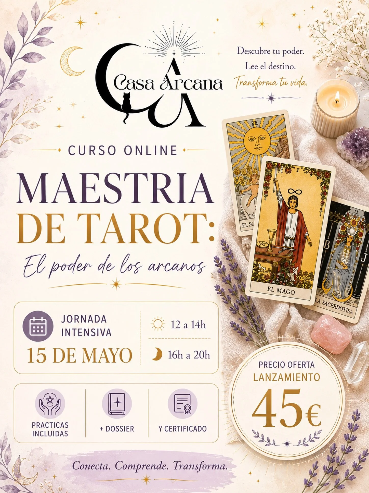 ✨ Siempre has querido aprender a leer el Tarot, pero nunca has sabido por d&oacute;nde empezar&hellip; 

🔮 Descubre el lenguaje de los arcanos y aprende a interpretar las cartas de forma intuitiva, pr&aacute;ctica y profunda. 

💫 Curso Online Inten