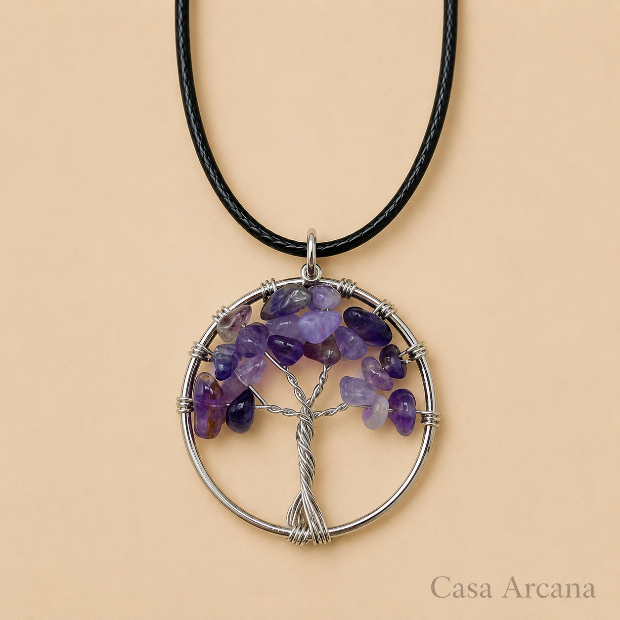 Colgante Árbol de la Vida con Mineral Natural