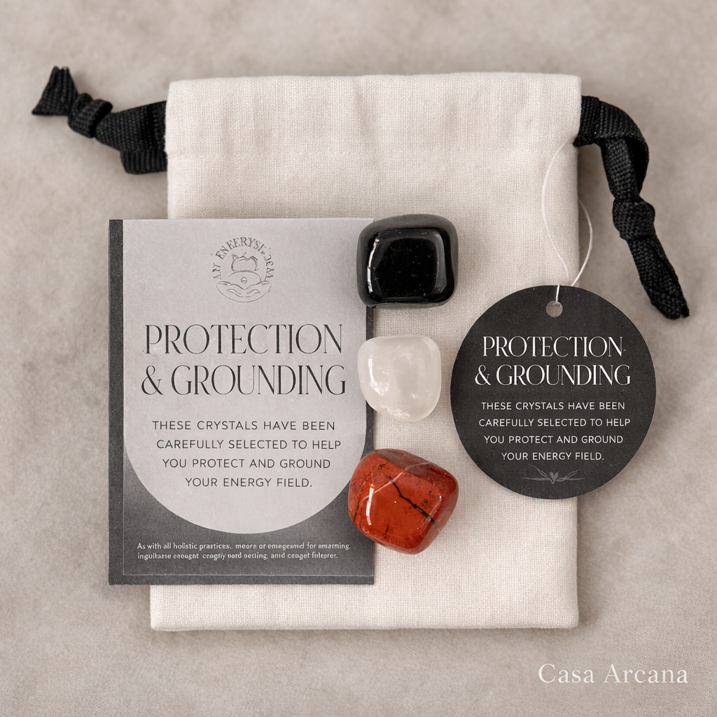 Set de Cristales Curativos Protección y Conexión a Tierra