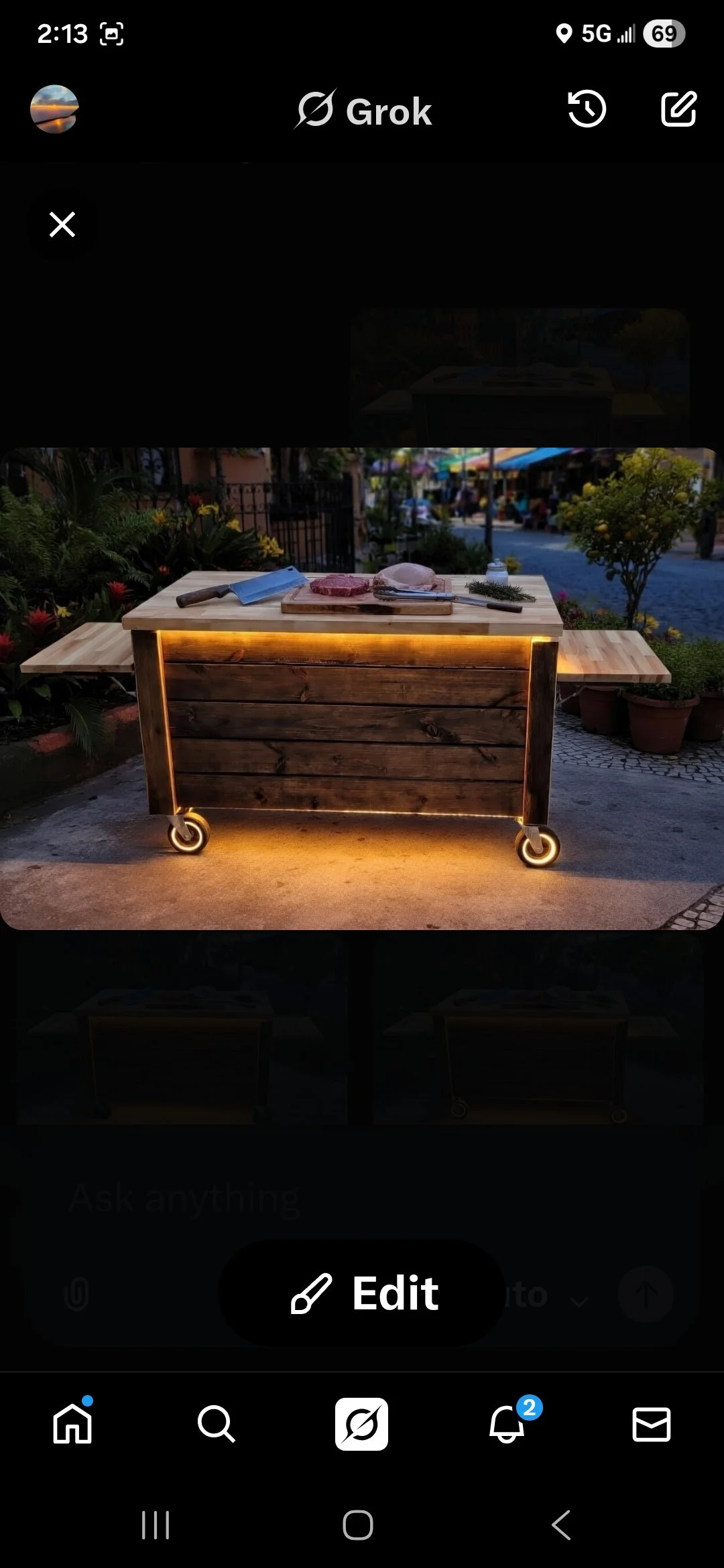 Custom rolling bar and service cart.