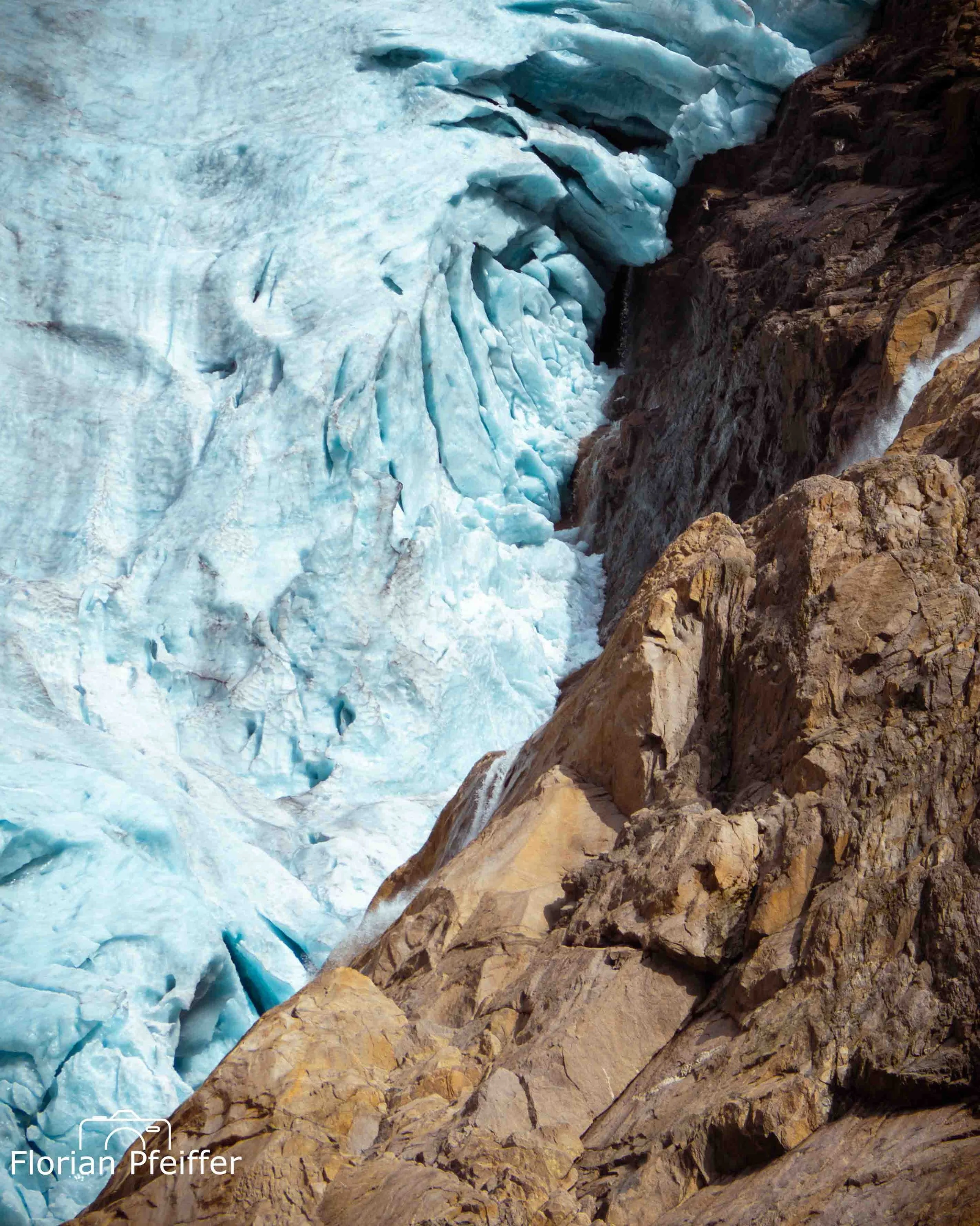 an image of ice and mountains diagonal aligned