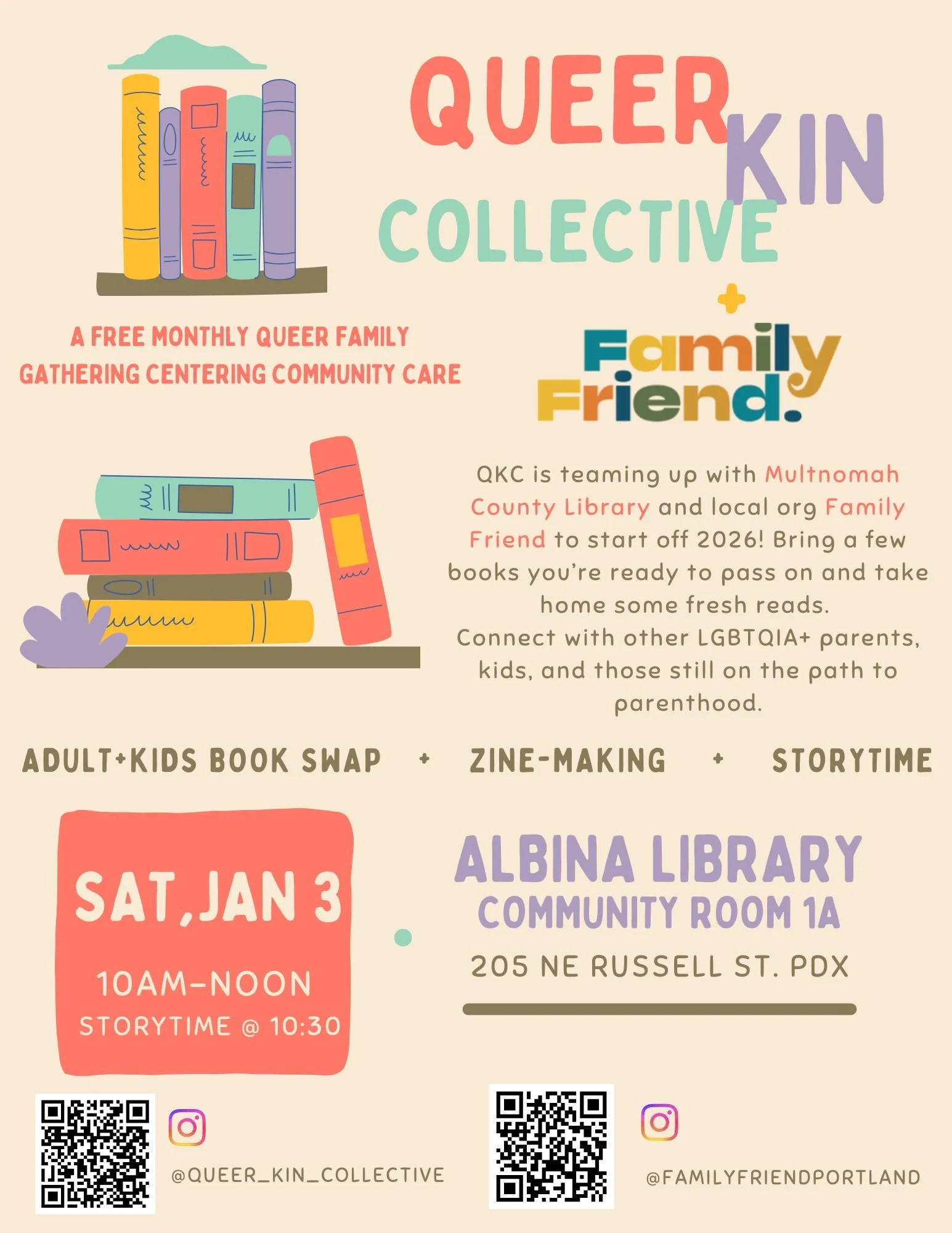 Storytime, Zines, and Book Swap with Queer Kin Collective @ Albina Library
