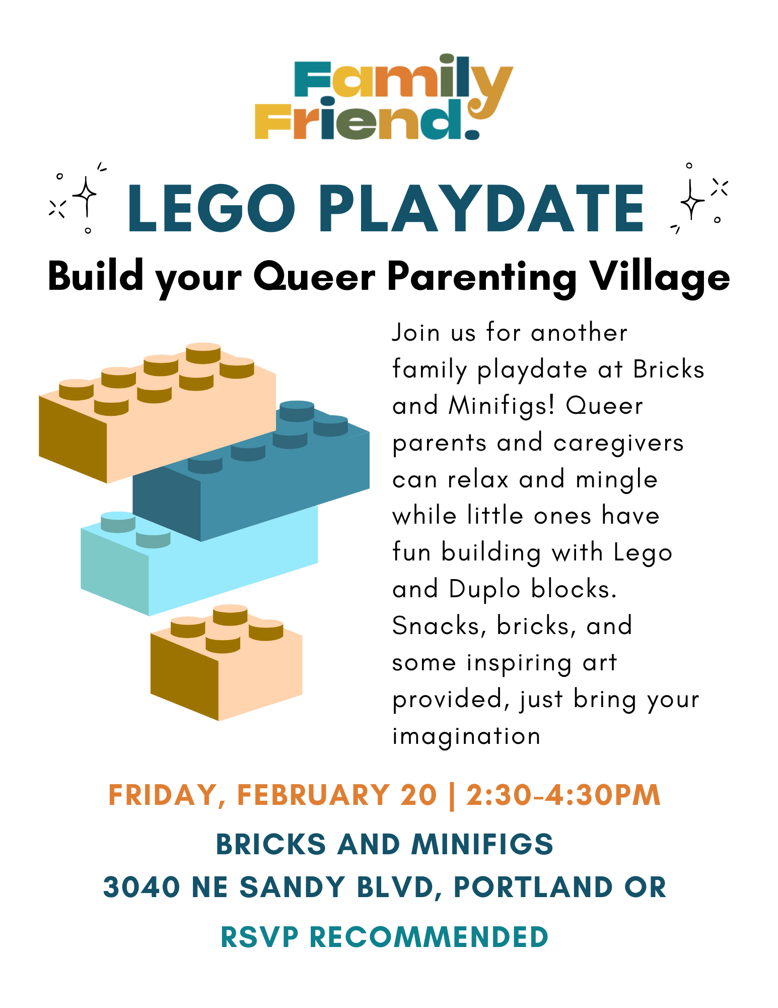 Lego Playdate - Build Your Queer Parenting Village @ Bricks + Minifigs Portland