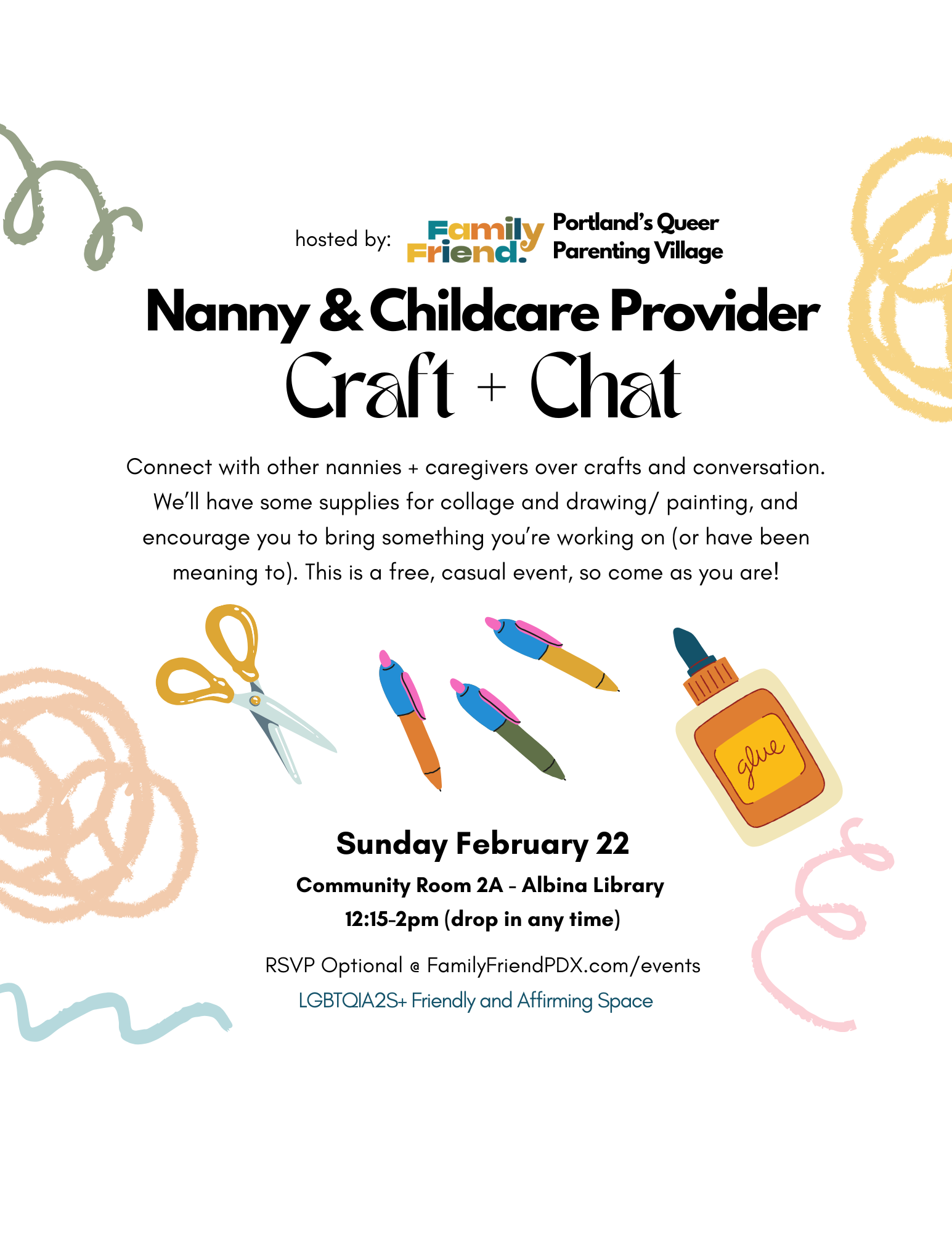 Nanny &amp; Childcare Provider Craft + Chat @ Albina Library