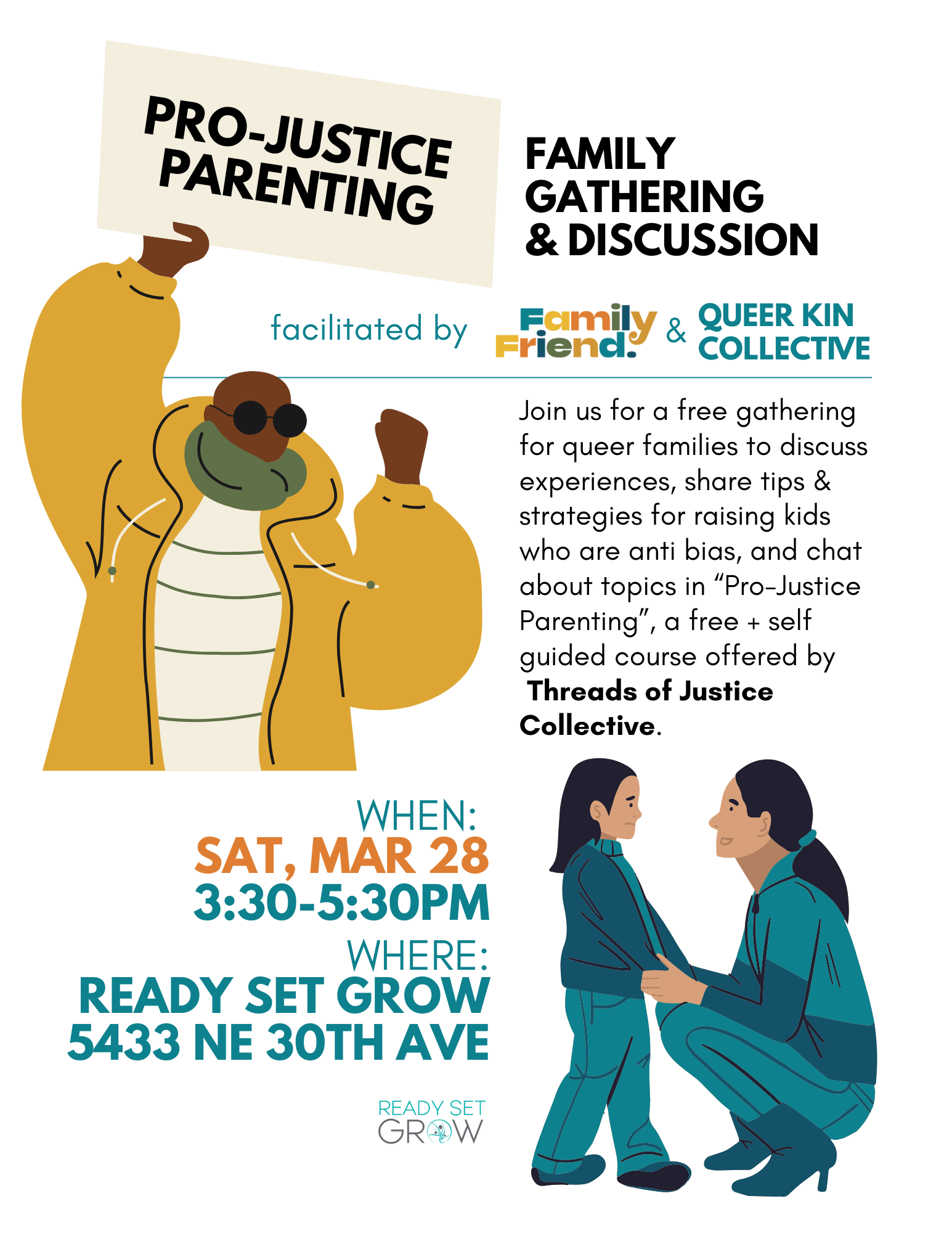Pro-Justice Parenting Family Gathering + Discussion @ Ready Set Grow