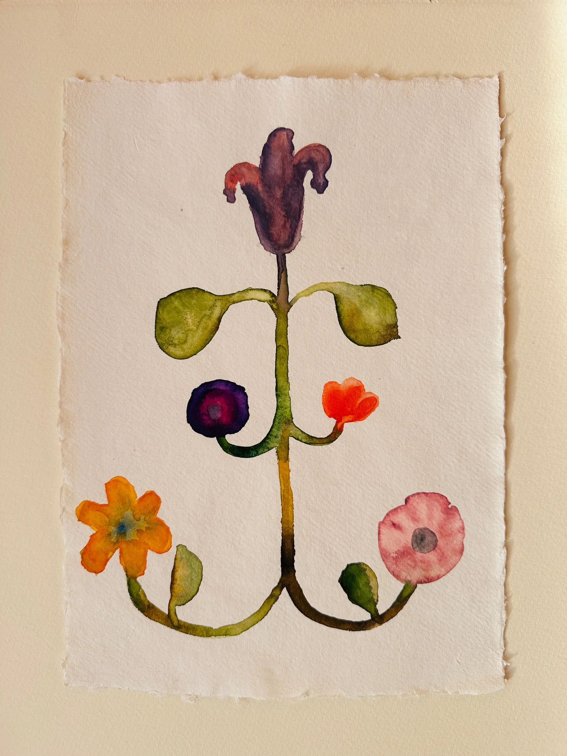 "Etude Botanique, fig. 03" , Original Painting, unframed