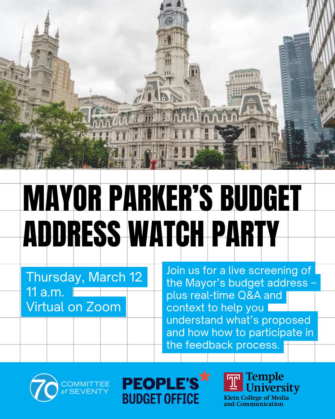 Mayoral Budget Address Watch Party
