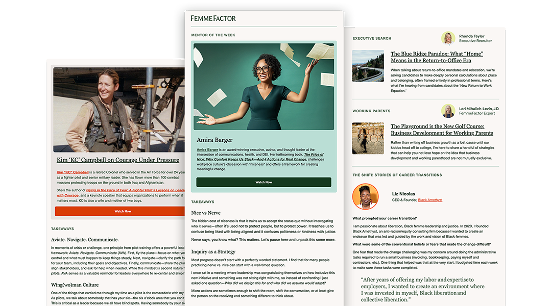 FemmeFactor newsletter examples