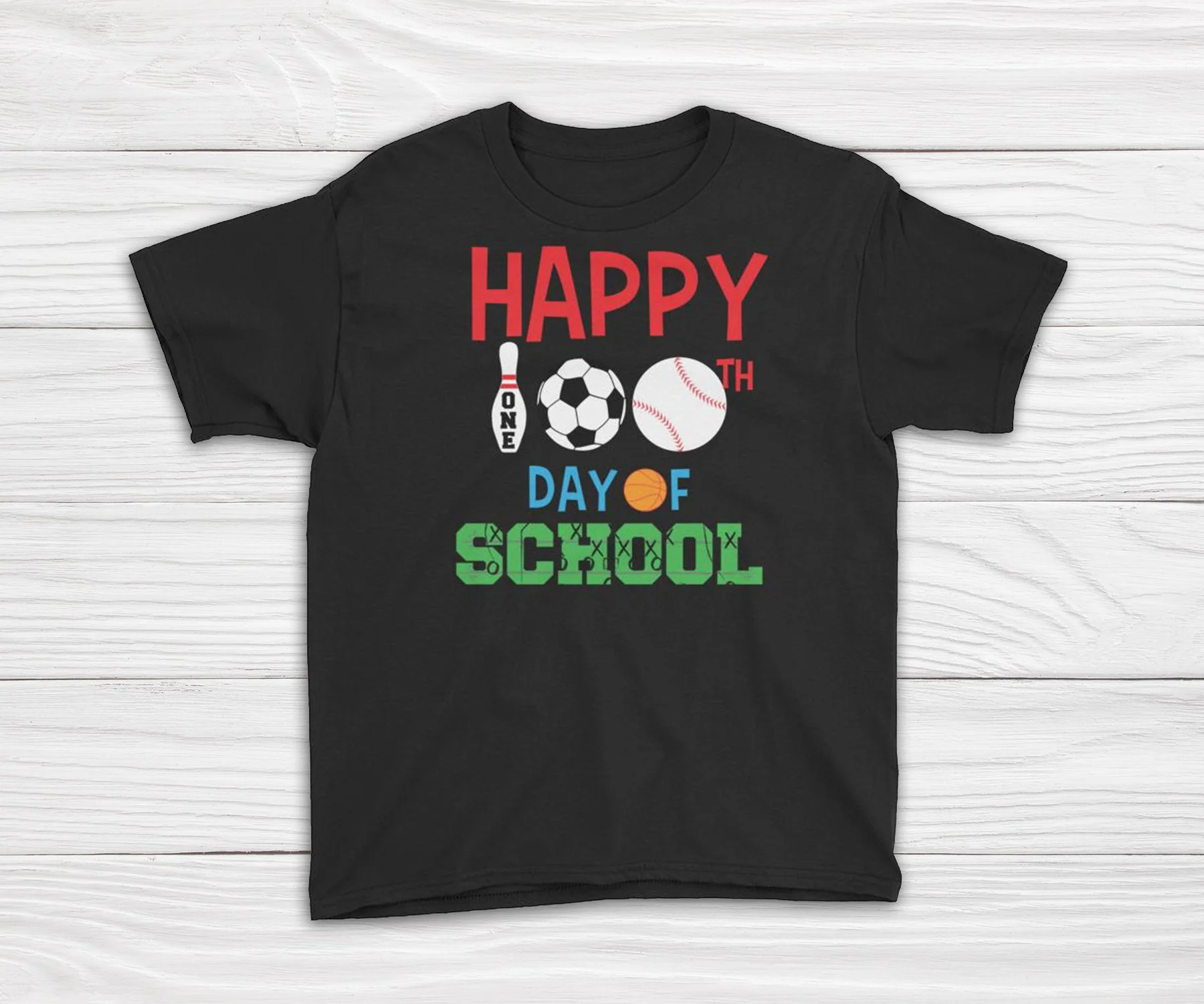 Sports 100th Day of School Youth T-Shirt