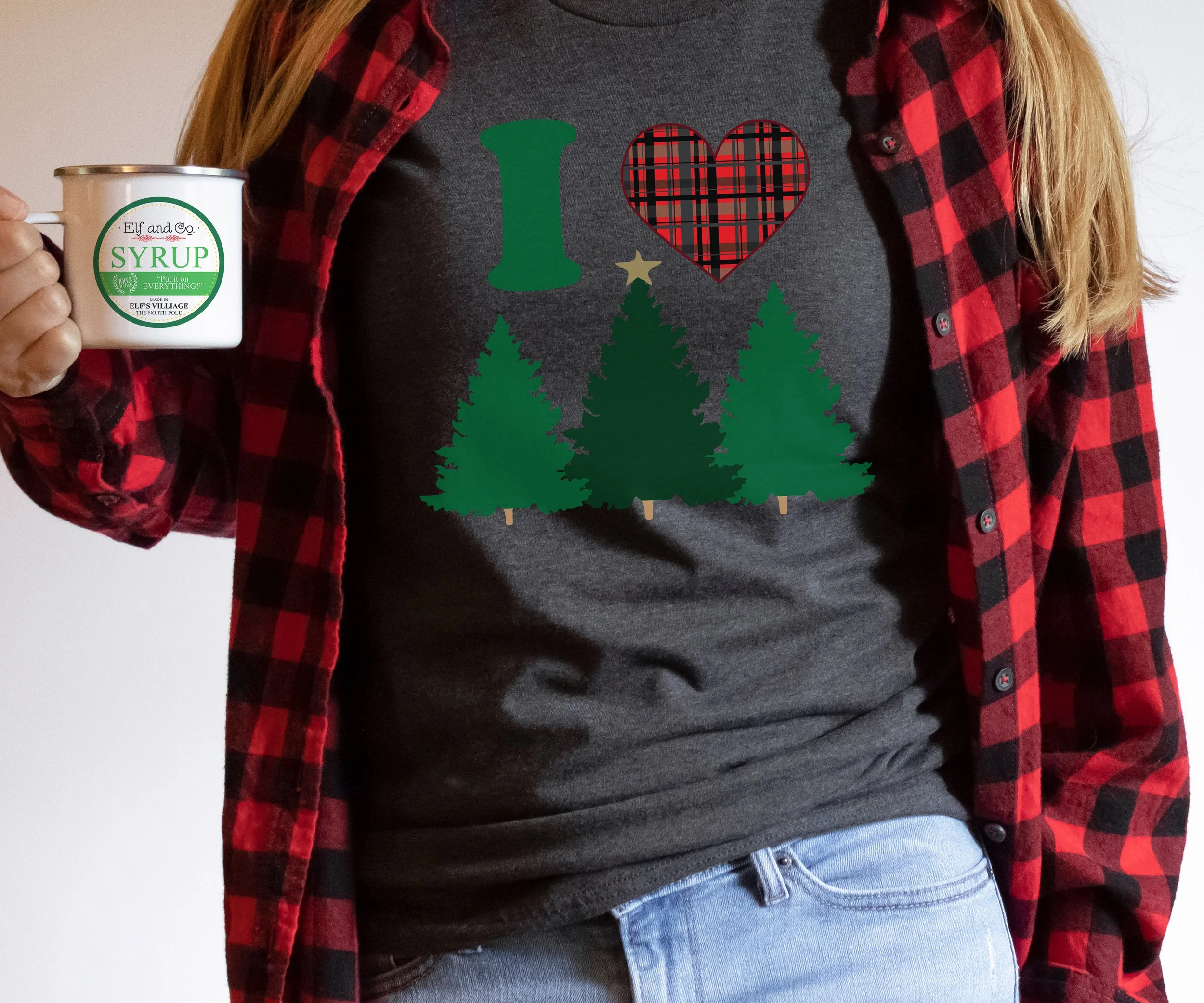 I Heart Christmas Trees Short Sleeve Shirt