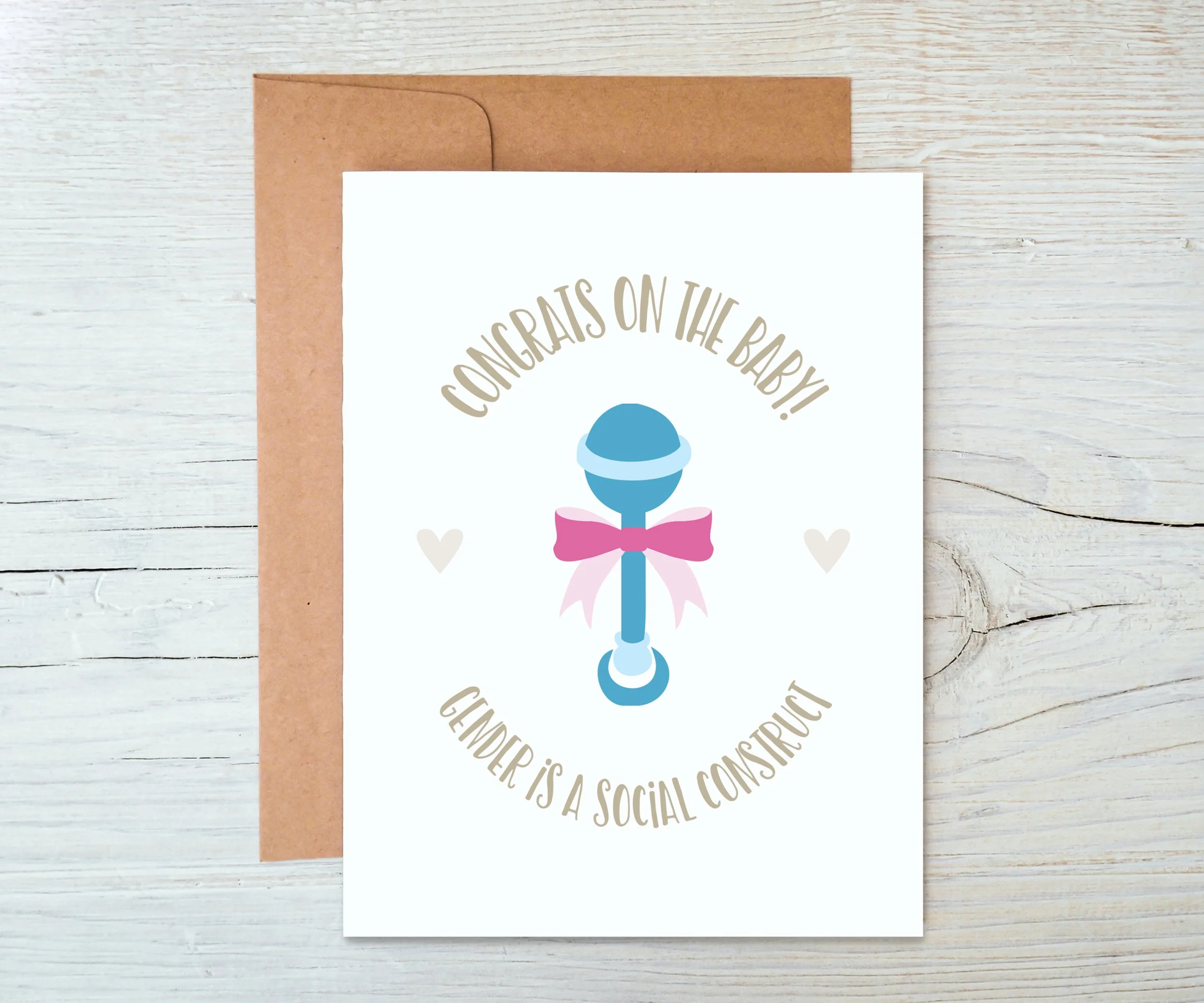 Gender Is A Social Construct Baby Note Card