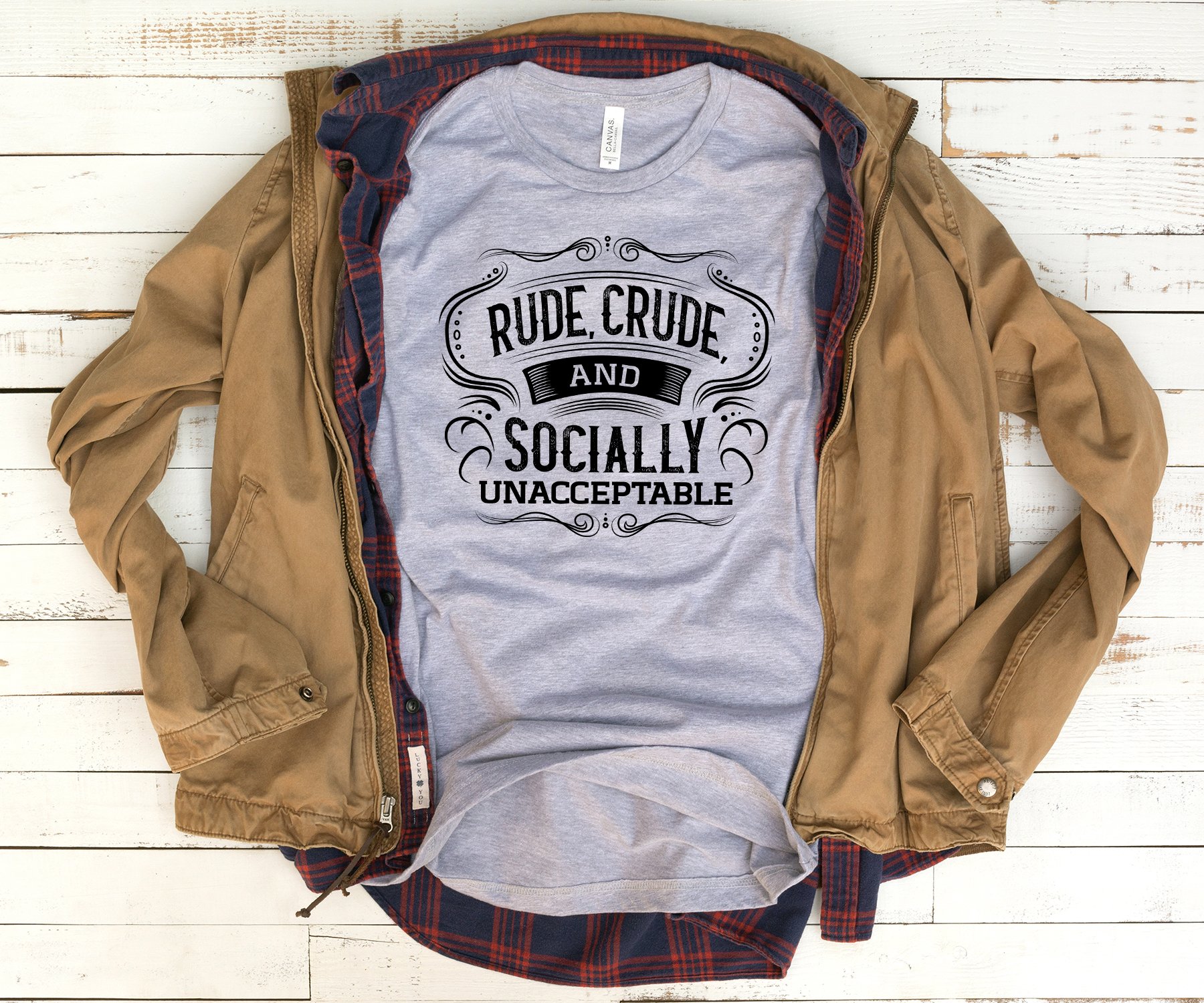 Rude, Crude, and Socially Unacceptable Short Sleeve Shirt