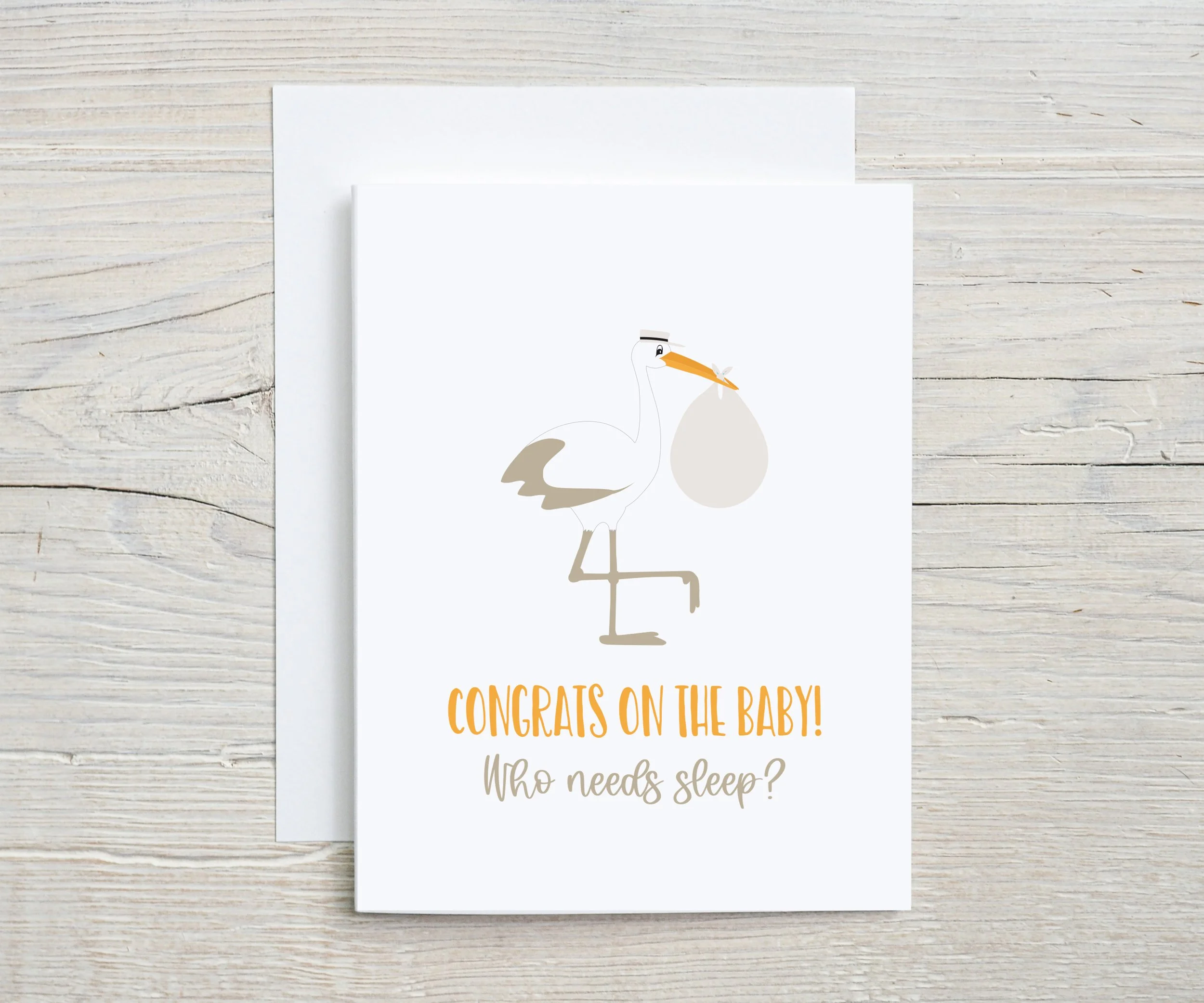 Who Needs Sleep? Baby Note Card