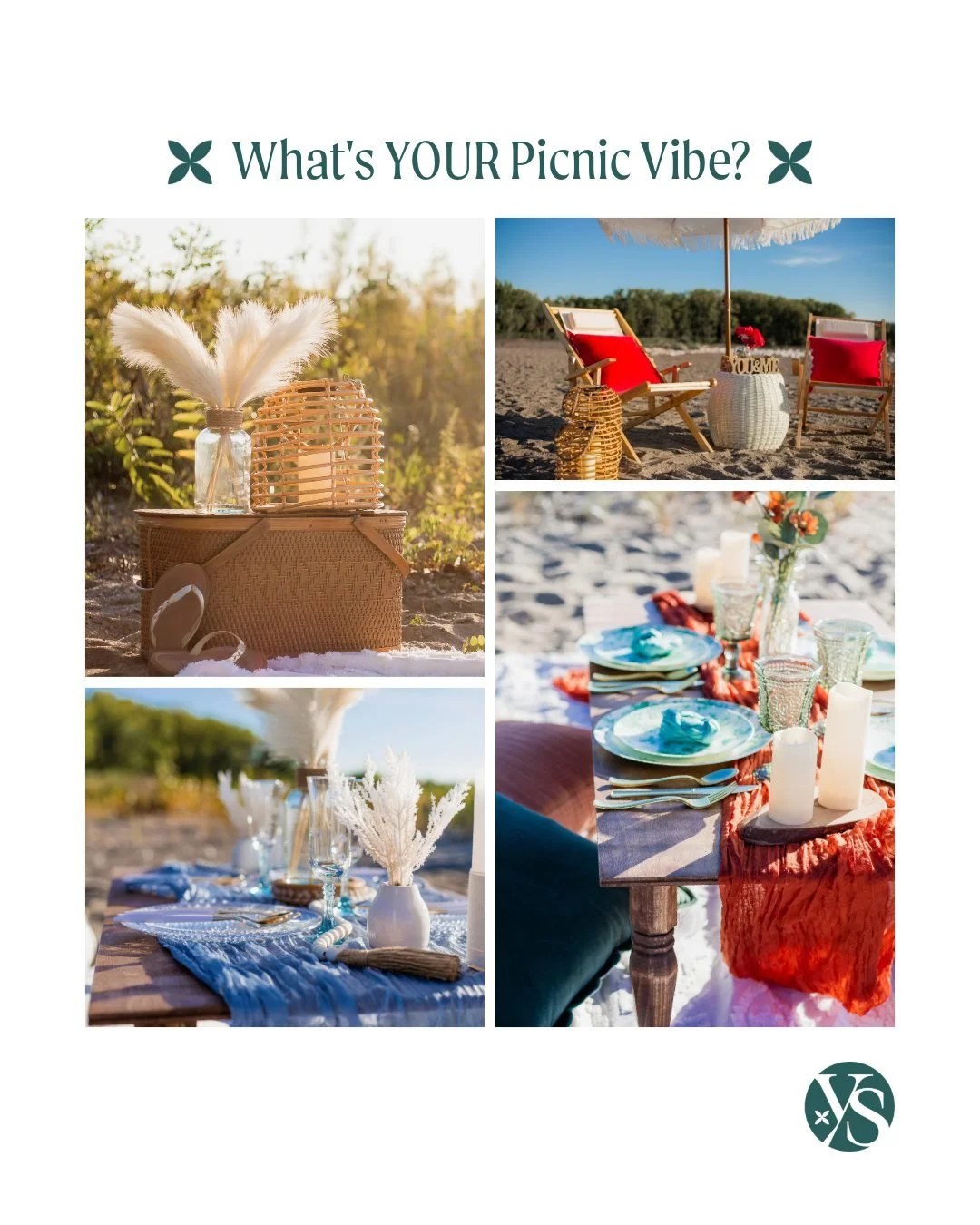 Pick your picnic vibe ✨ Which one is so you? #YourStoryPicnics #LuxuryPicnic #StyledPicnic #ClevelandEvents #PicnicVibes
