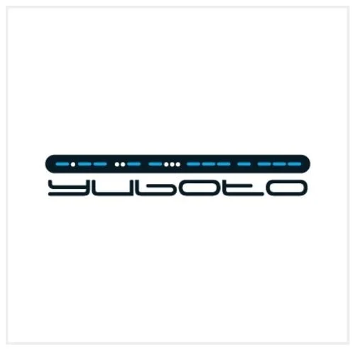 Stylized logo with blue and black design, featuring mirrored text below