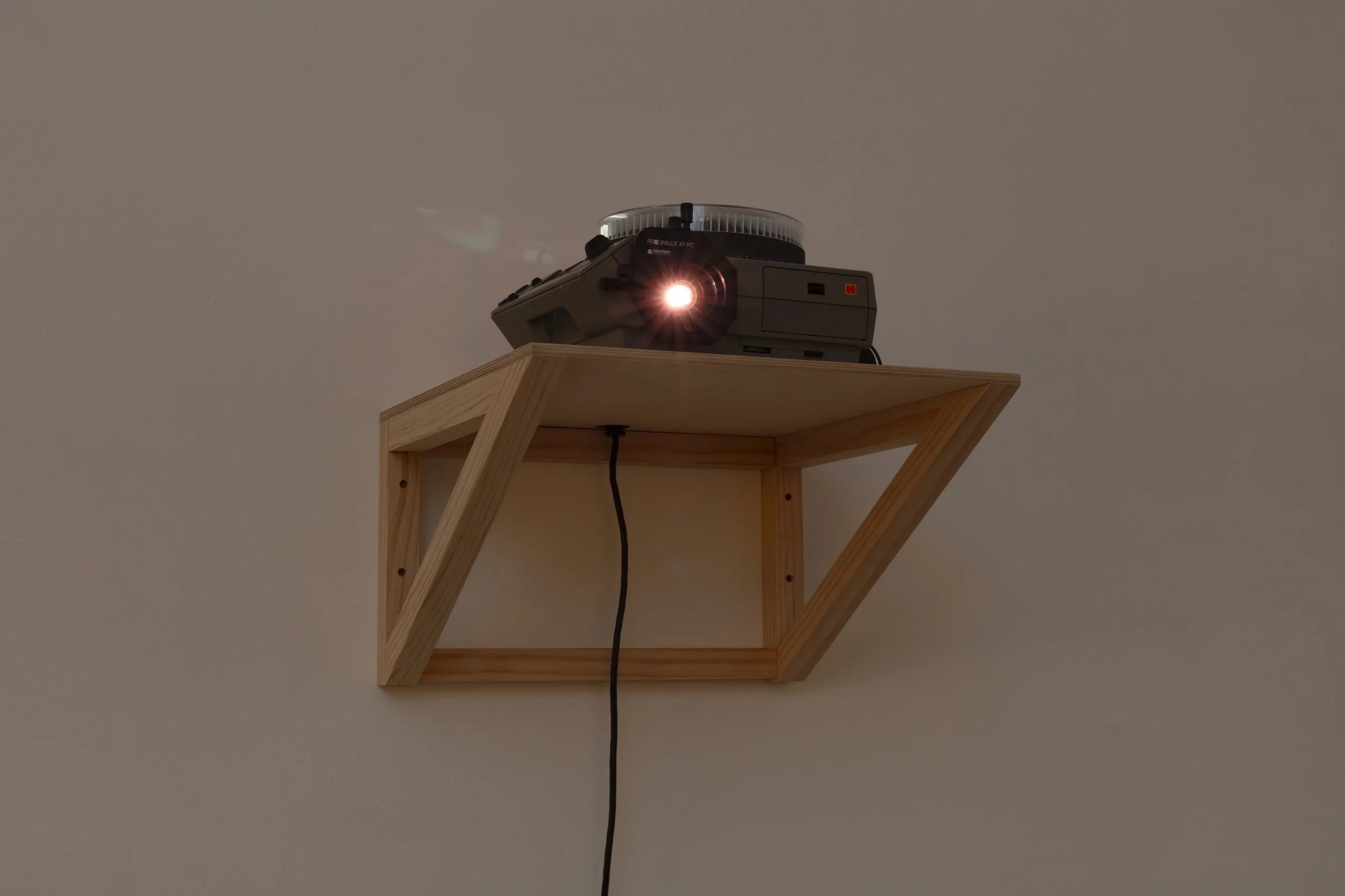 Blinn and Lambert, Only out an hour, 2026, 35mm slide projection, daylight, 100 minutes on loop, silent.