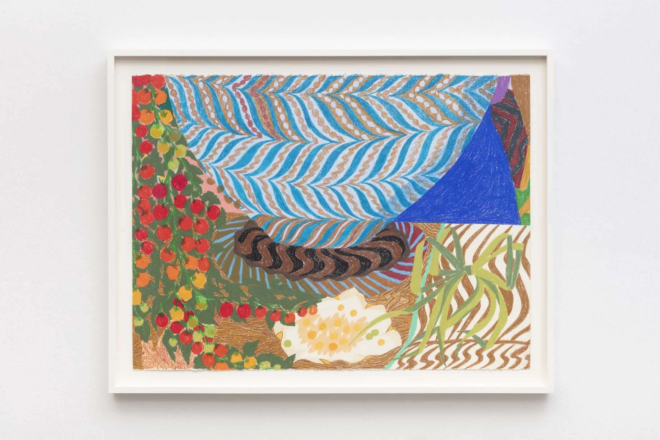 Pallavi Sen A Harvest Bouquet with Guido Minuzzi, 2025 Wax pastel on Stonehenge paper 22 3/8 in. x 30 in. unframed