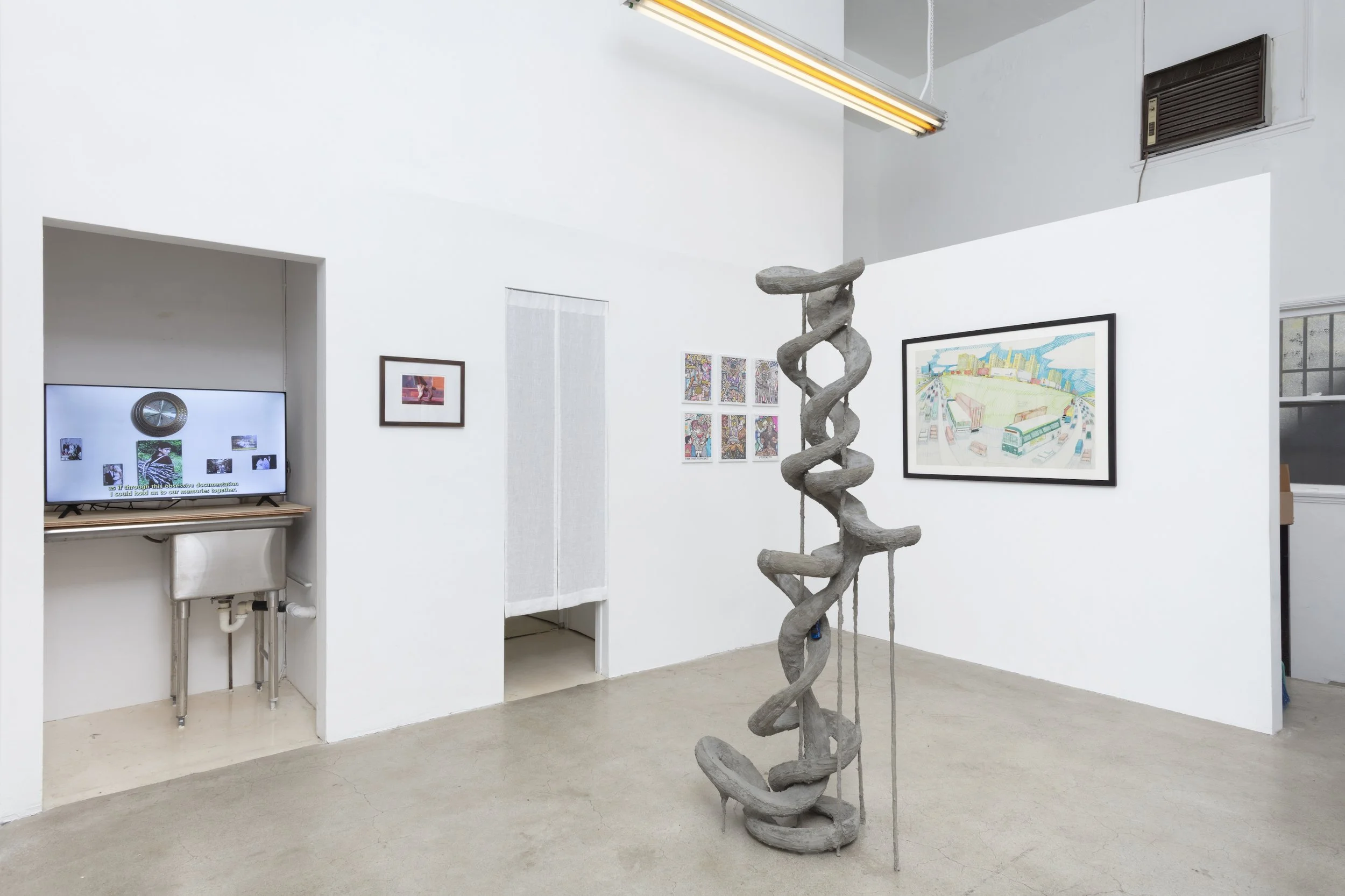 Installation view, Triangle Projects Presents!, North Loop West, Los Angeles, CA. January 9, 2025 - February 7, 2026. Image courtesy Josh Schaedel.