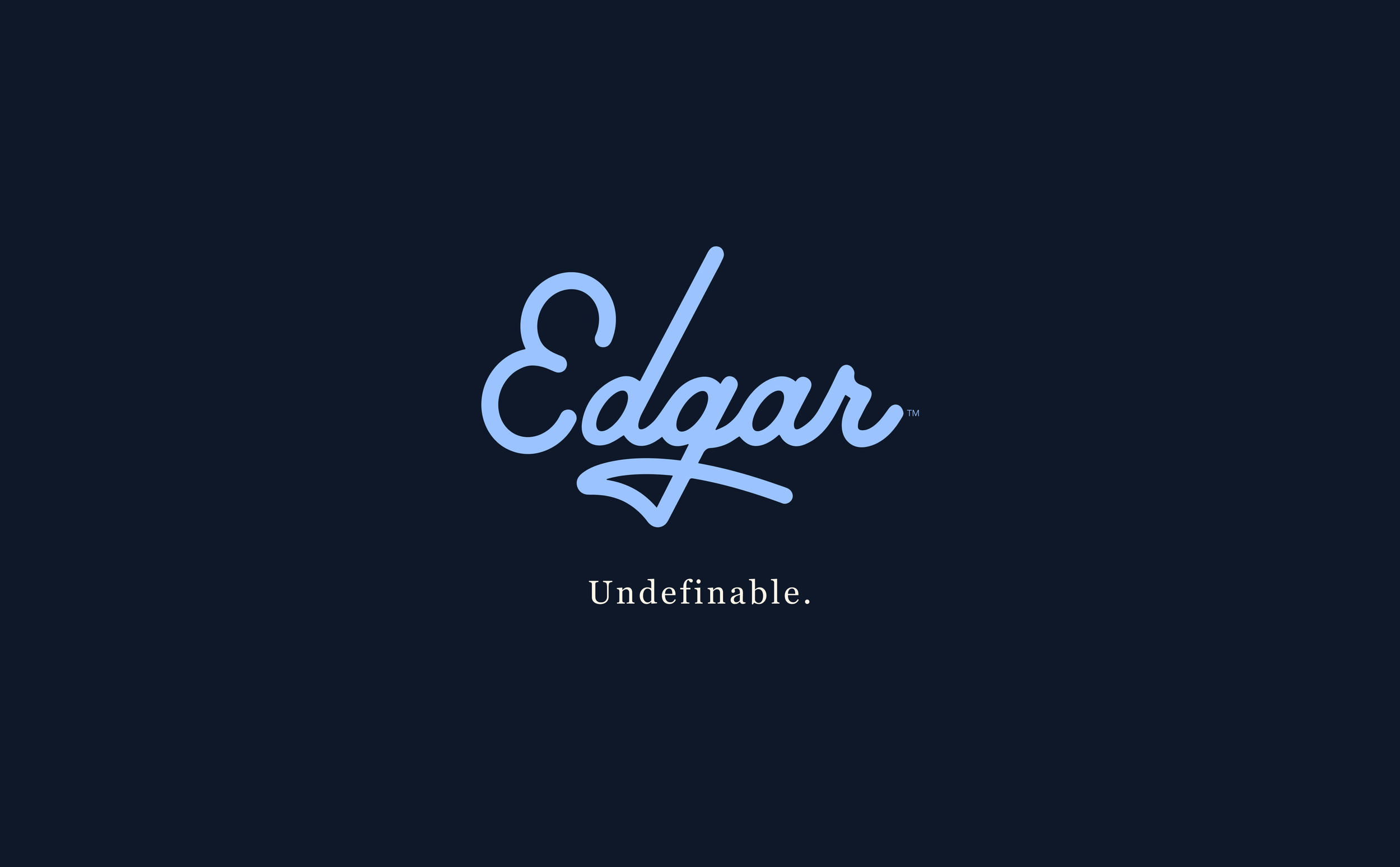 Edgar logo in blue on dark background with the word 'Undefinable' underneath.