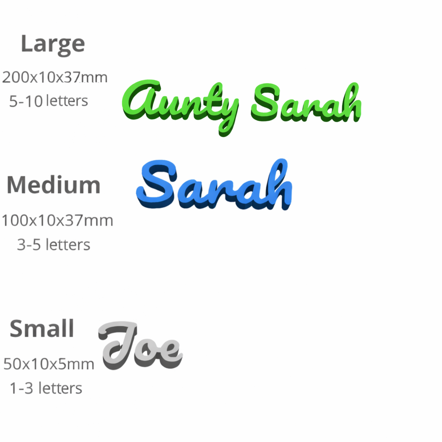 Customisable Words / Name Plates