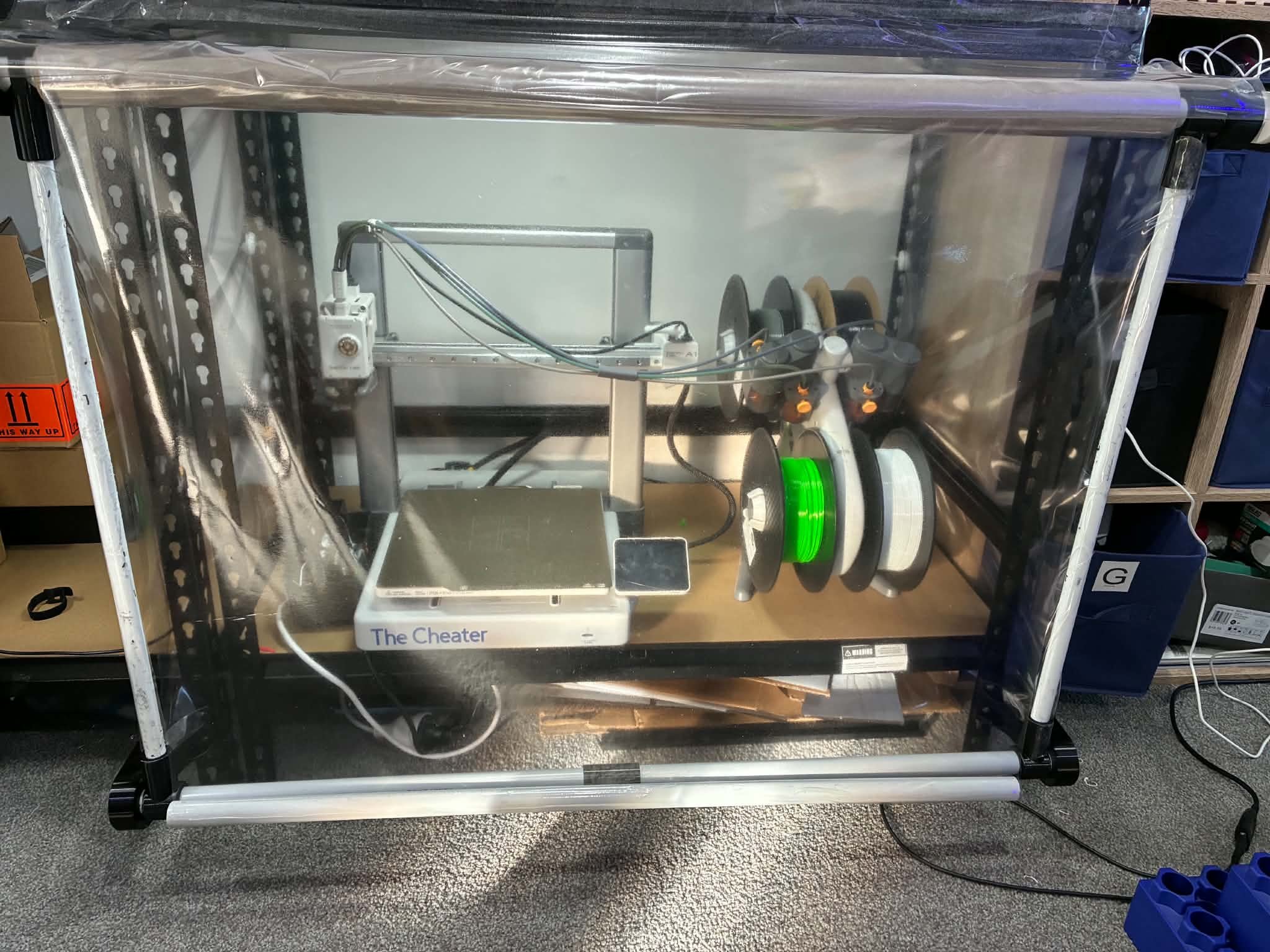 Custom Automatic Roller Door Enclosure for Our 3D Printers