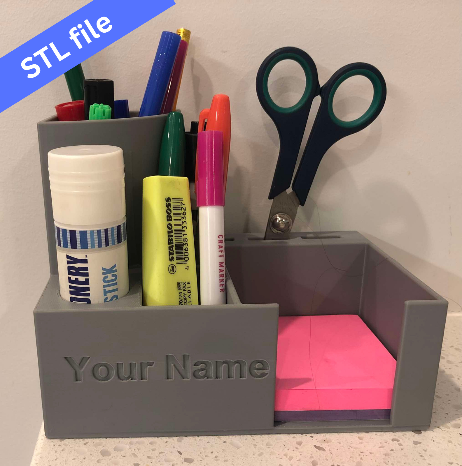 Customisable Desk Organiser STL Download