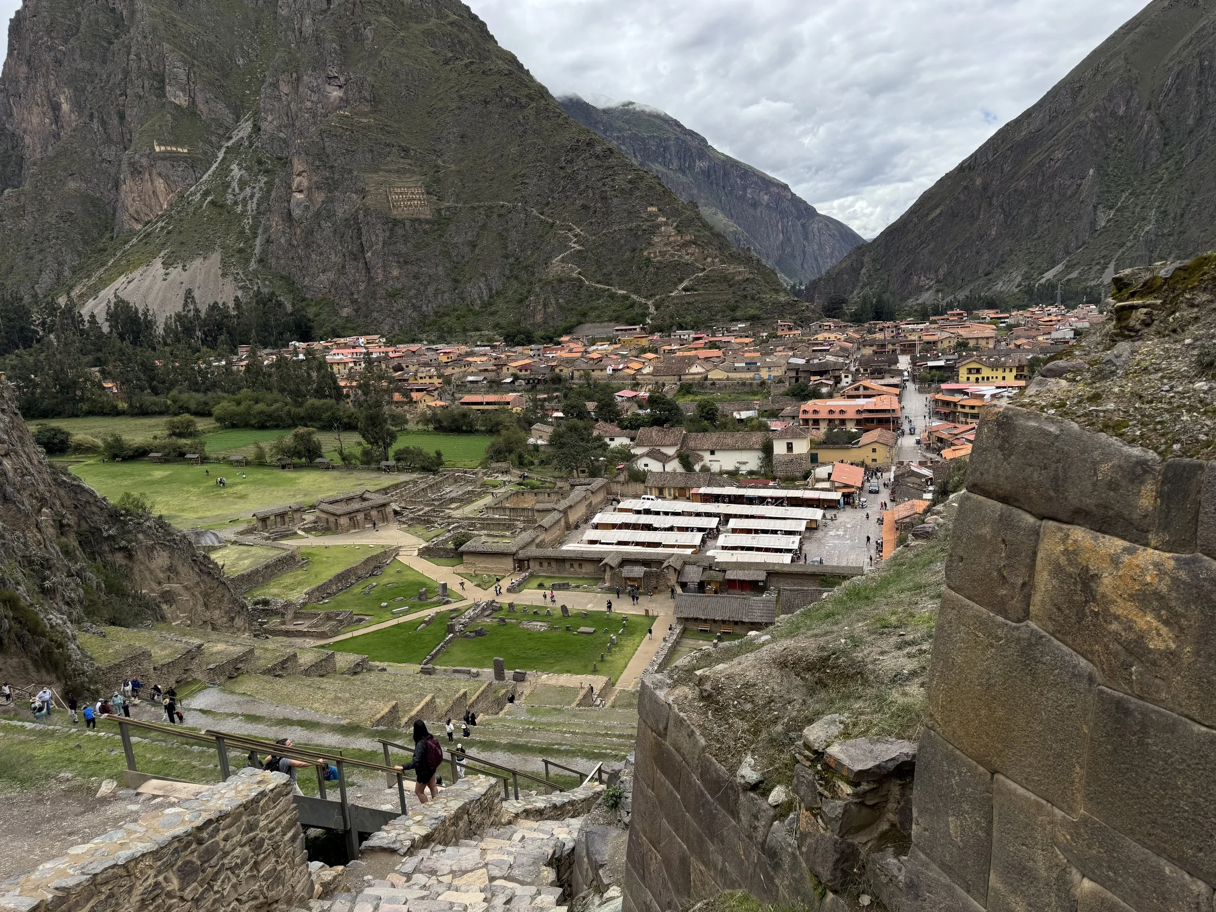 views from the ollantaytambo ruins in the sacred valley