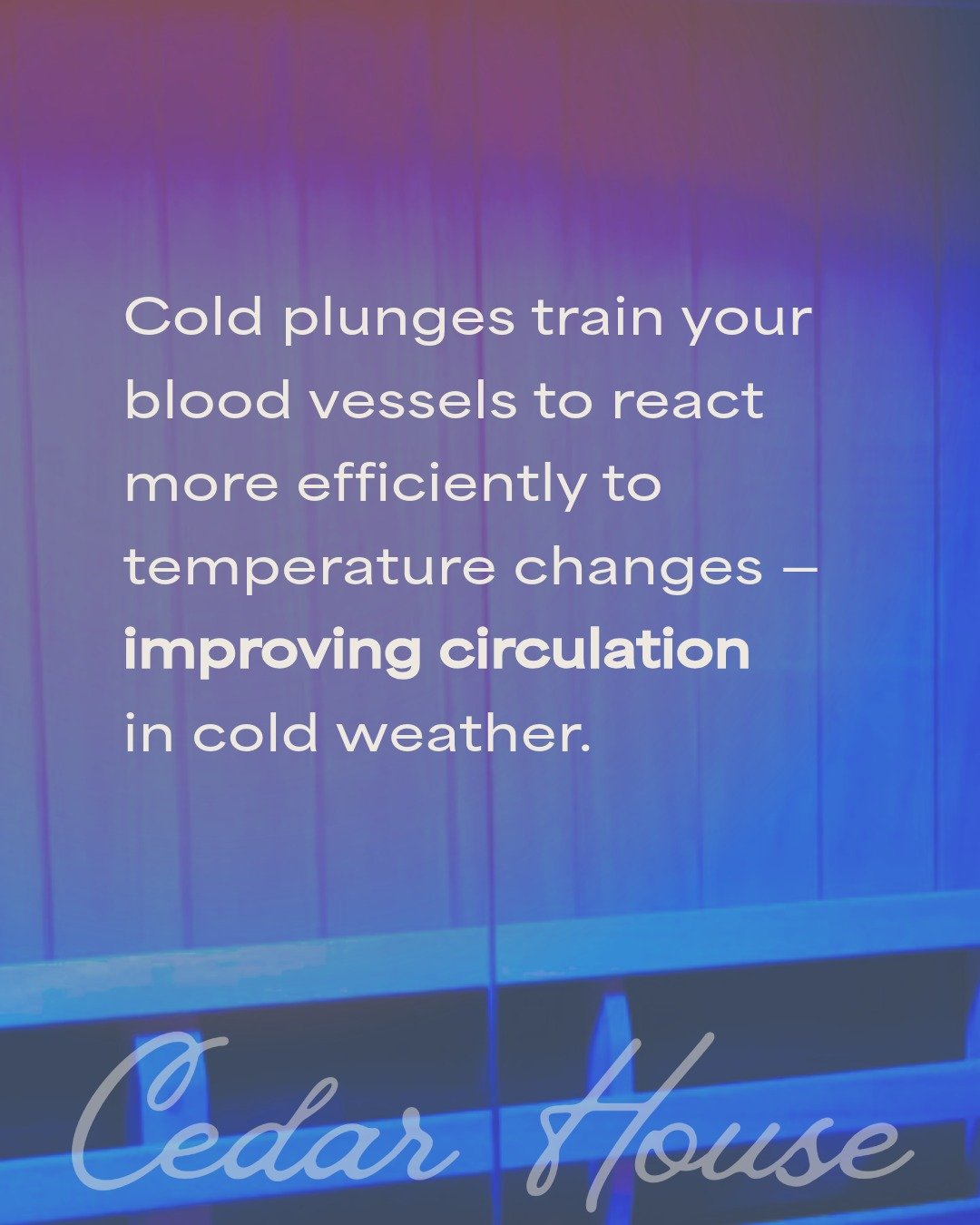When the temperatures drop, your wellness routine matters even more. ❄️

Your bodies vasoconstriction + vasodilation improve with repeated cold exposure (cold plunge), reducing that &lsquo;bone-deep cold&rsquo; feeling and helping your body stay stea