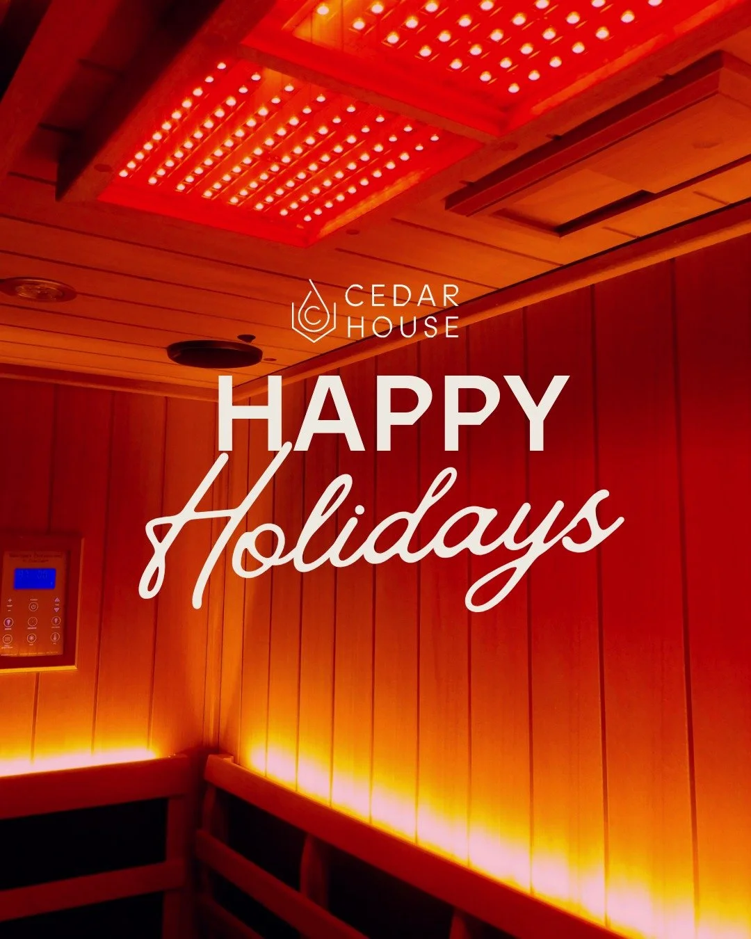 Wishing you a warm (pun intended), merry, and bright season spent with those closest to you.

Happy Holidays from Cedar House Wellness Studio. ❤️