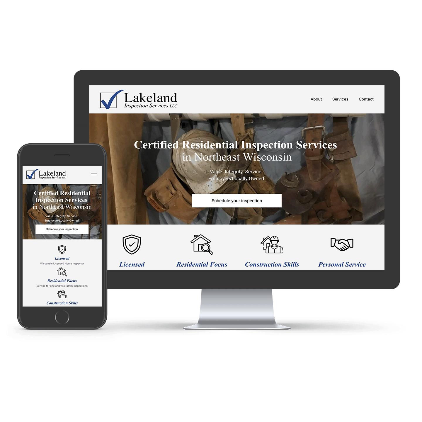Squarespace website - Lakeland Inspection Services