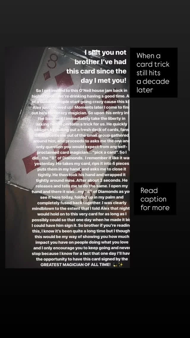 Screenshot from 2017 of a msg/Instagram story sent to me by the author, referring to a party that took place in 2007, (maybe even earlier)?
TL;DR is: It was never about “tricks”. It still isn’t.
Consider the difference between pu