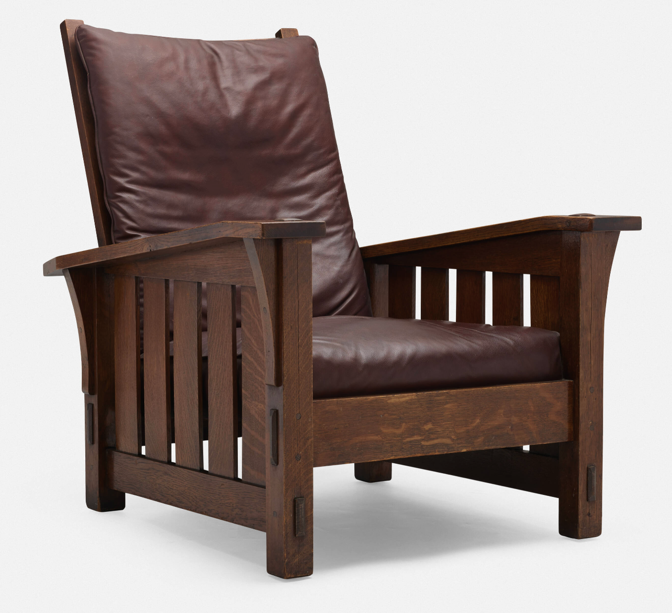 Gustav Stickley: Bent-arm Morris chair, model 369, circa 1907