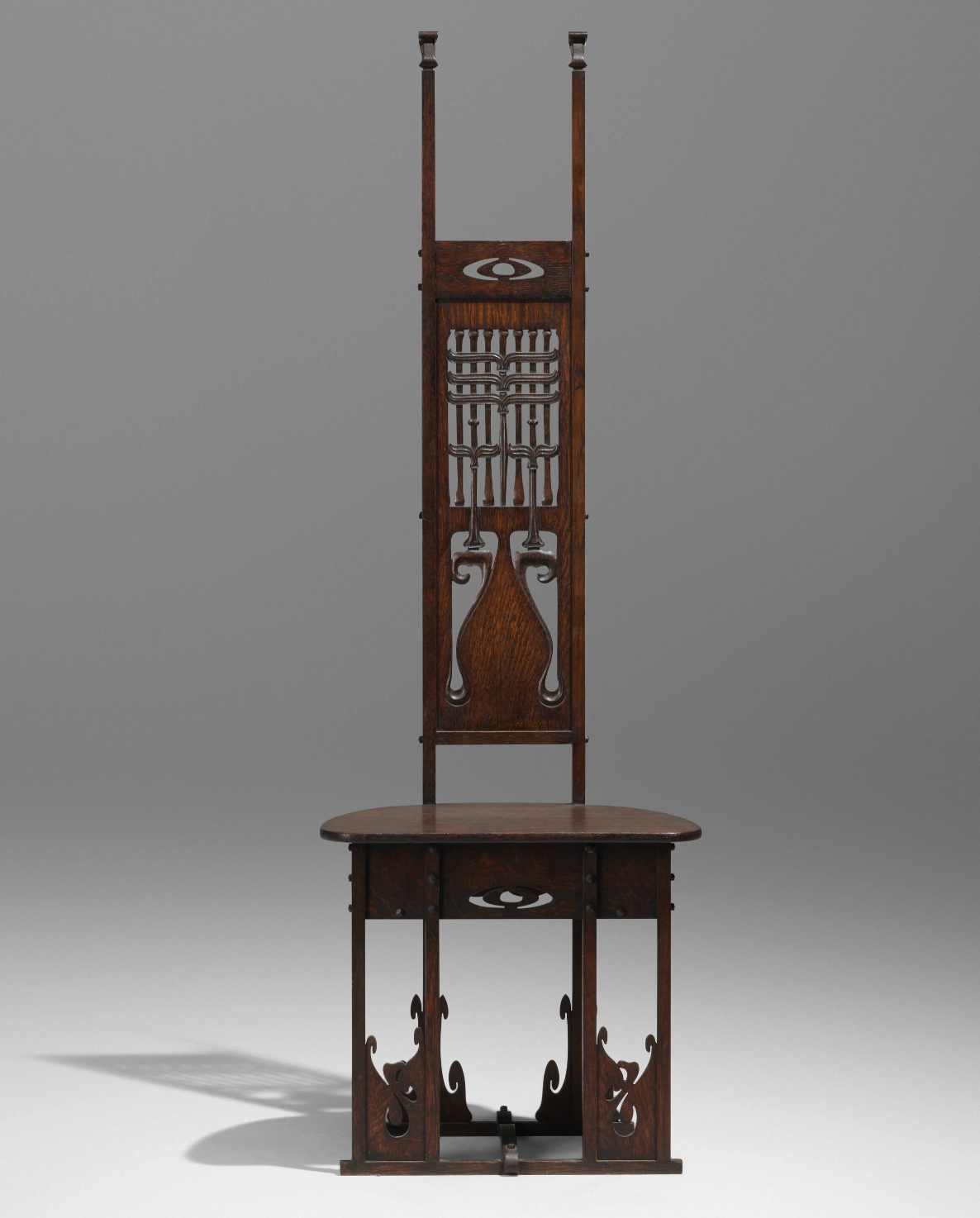 Charles Rohlfs: Important and Rare hall chair, 1900