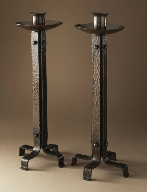 Copper Shop of the Roycrofters: A Pair of Candlesticks, 1915-1926